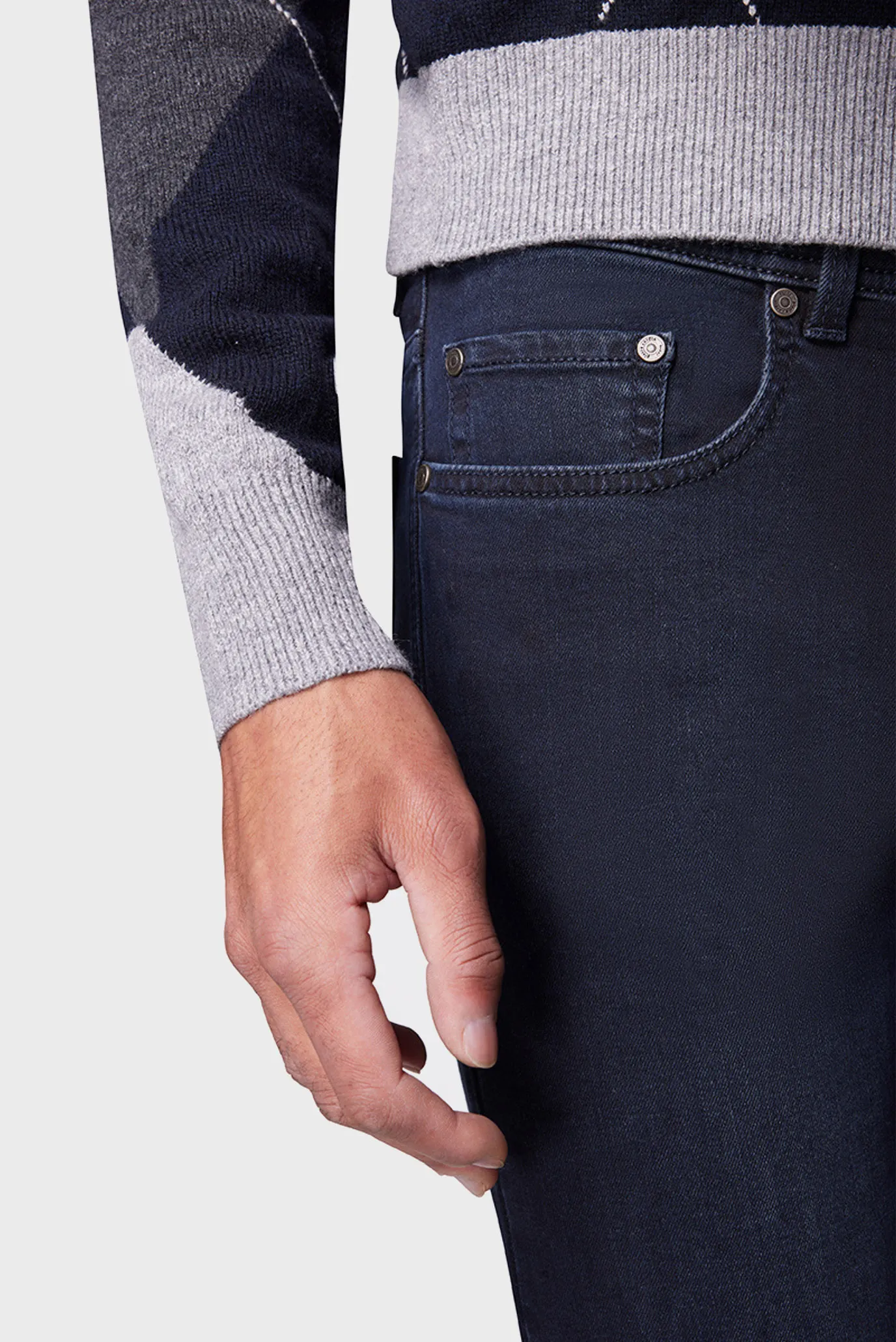 Мужские темно-синие джинсы 5