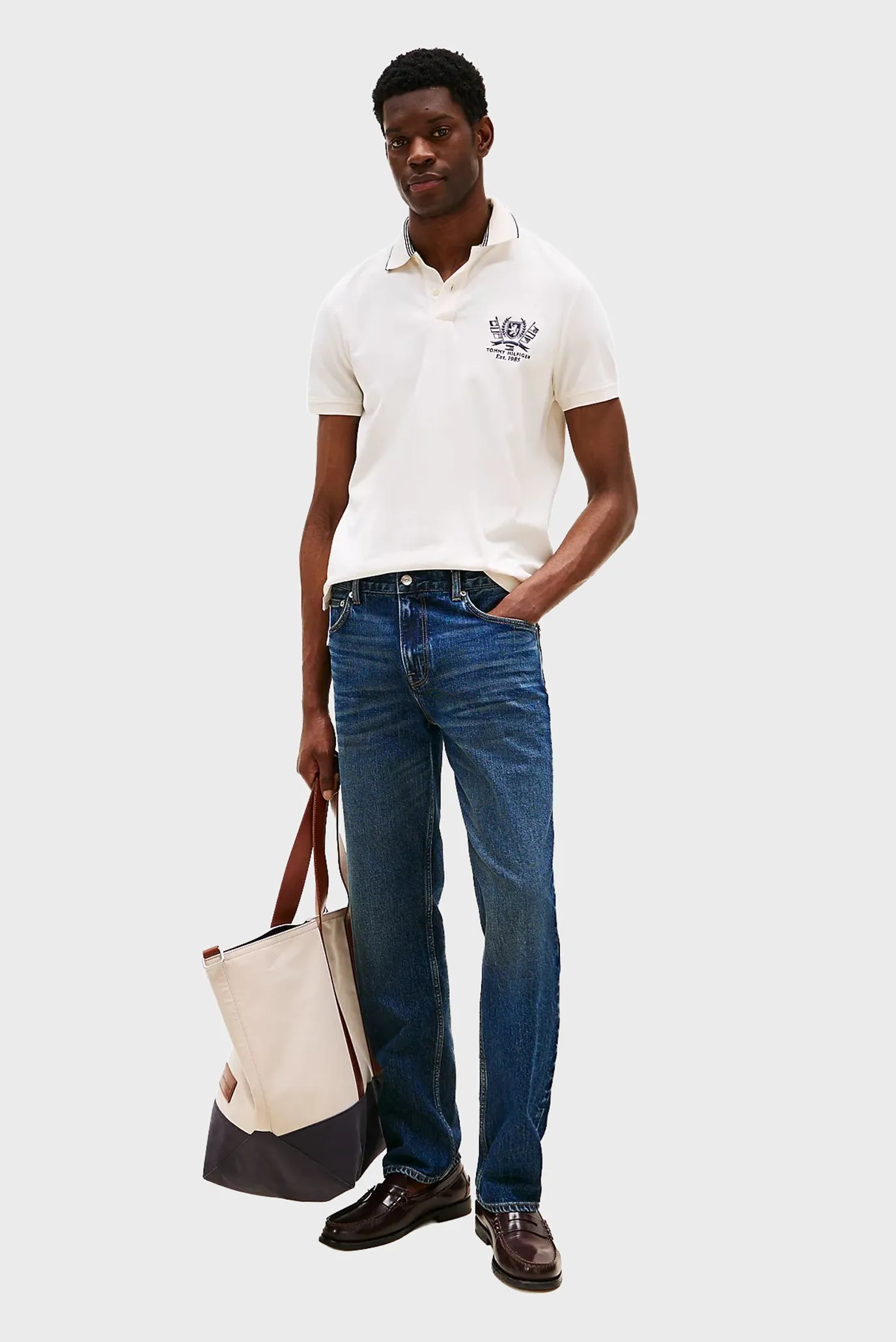 Мужское белое поло ICON REG 2