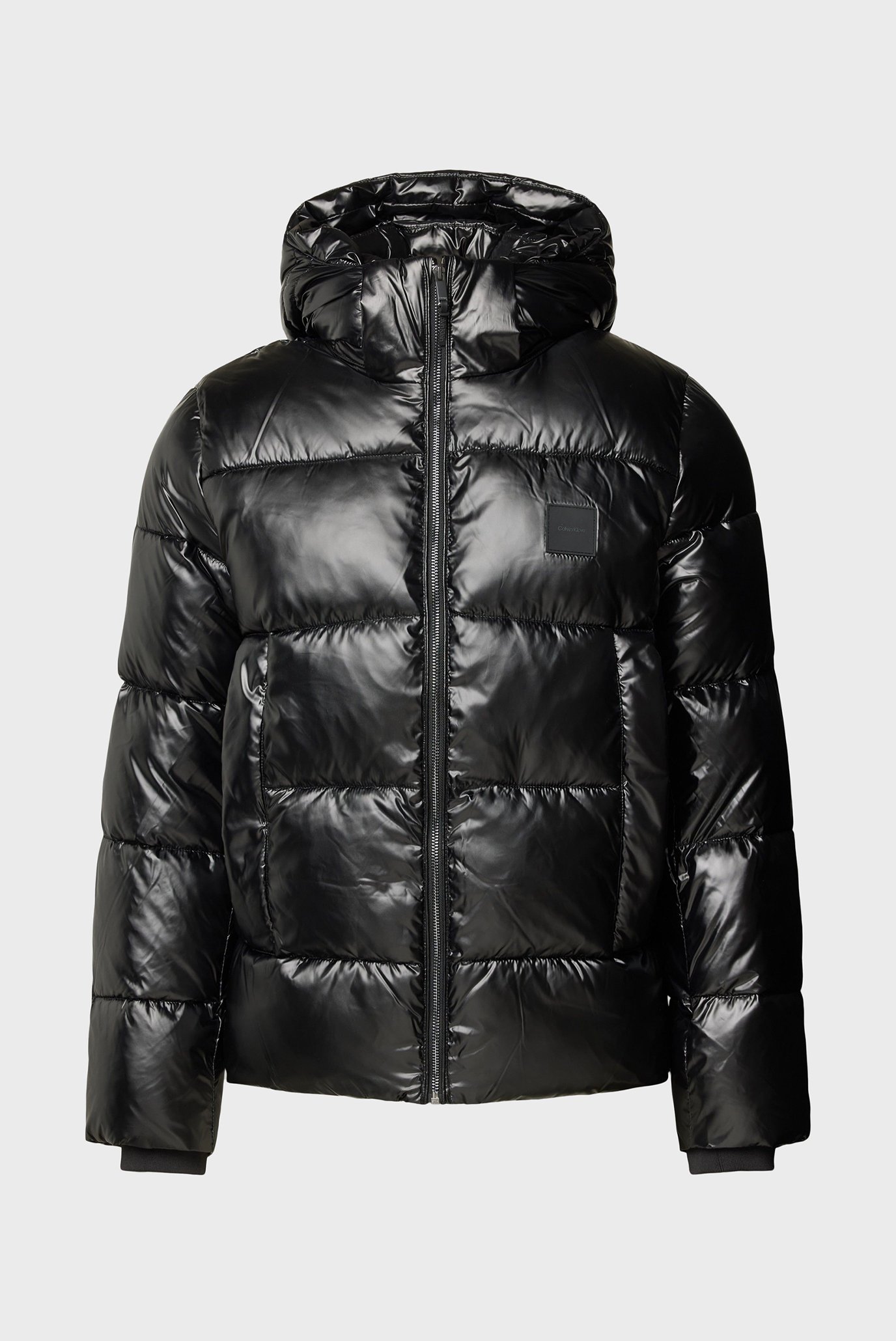 Чоловіча чорна куртка HOODED QUILT PUFFER MW GLOSS 1