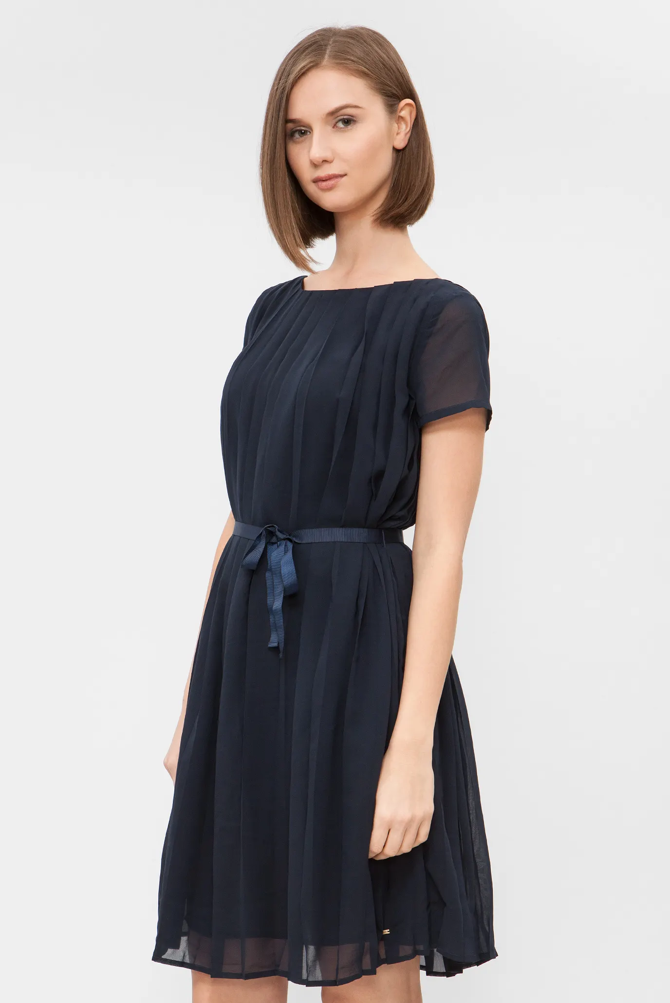 Голубое Платье Плиссе