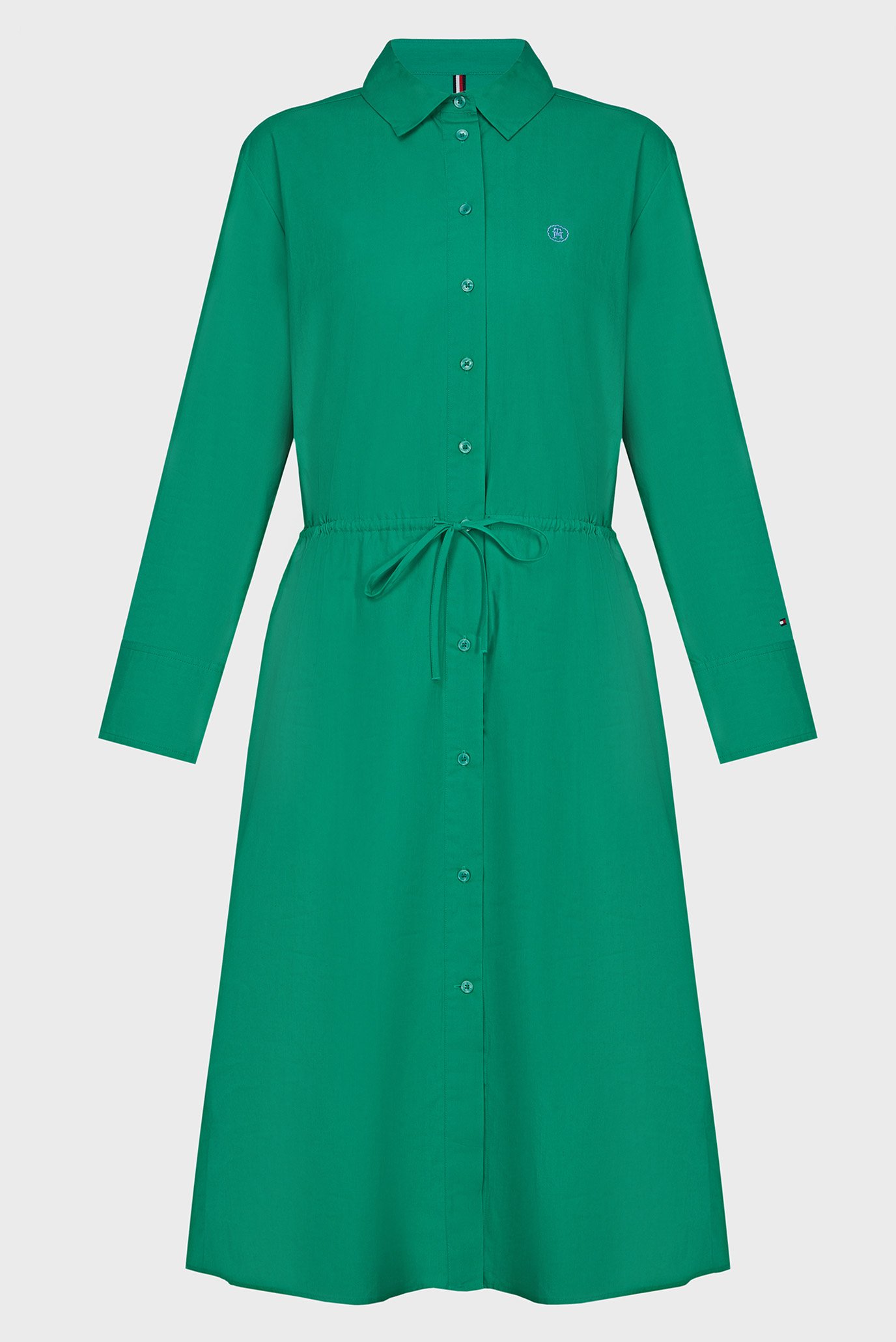 Женское зеленое платье MD BLOUSON LS MIDI SHIRT DRESS 1
