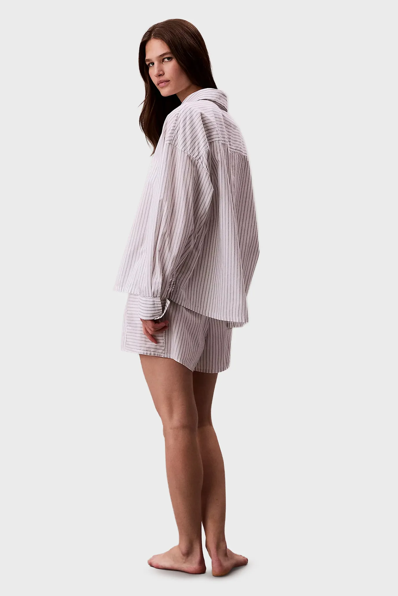 Женская белая рубашка в полоску BUTTON DOWN 3