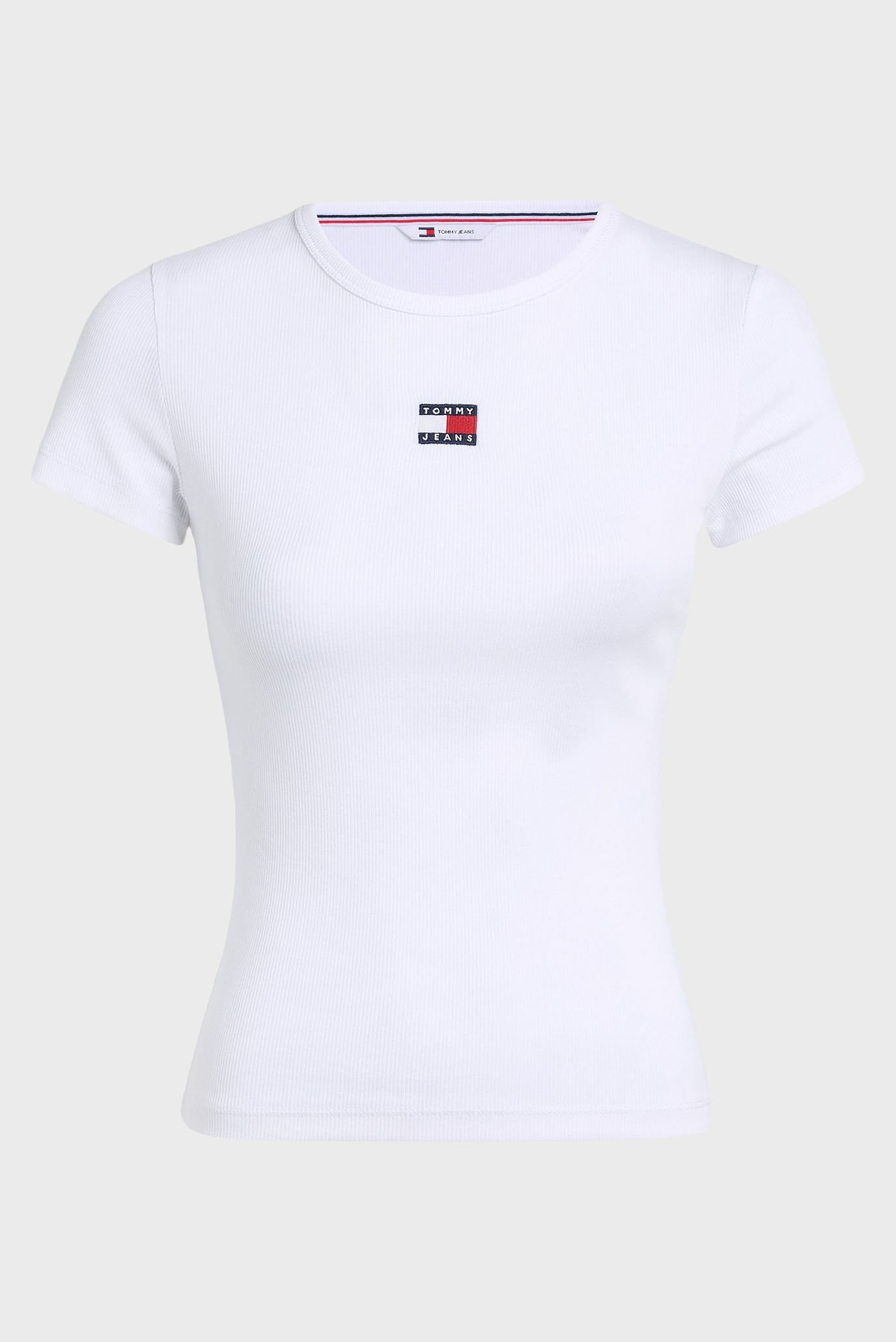 Женская белая футболка TJW SLIM BADGE RIB TEE 1