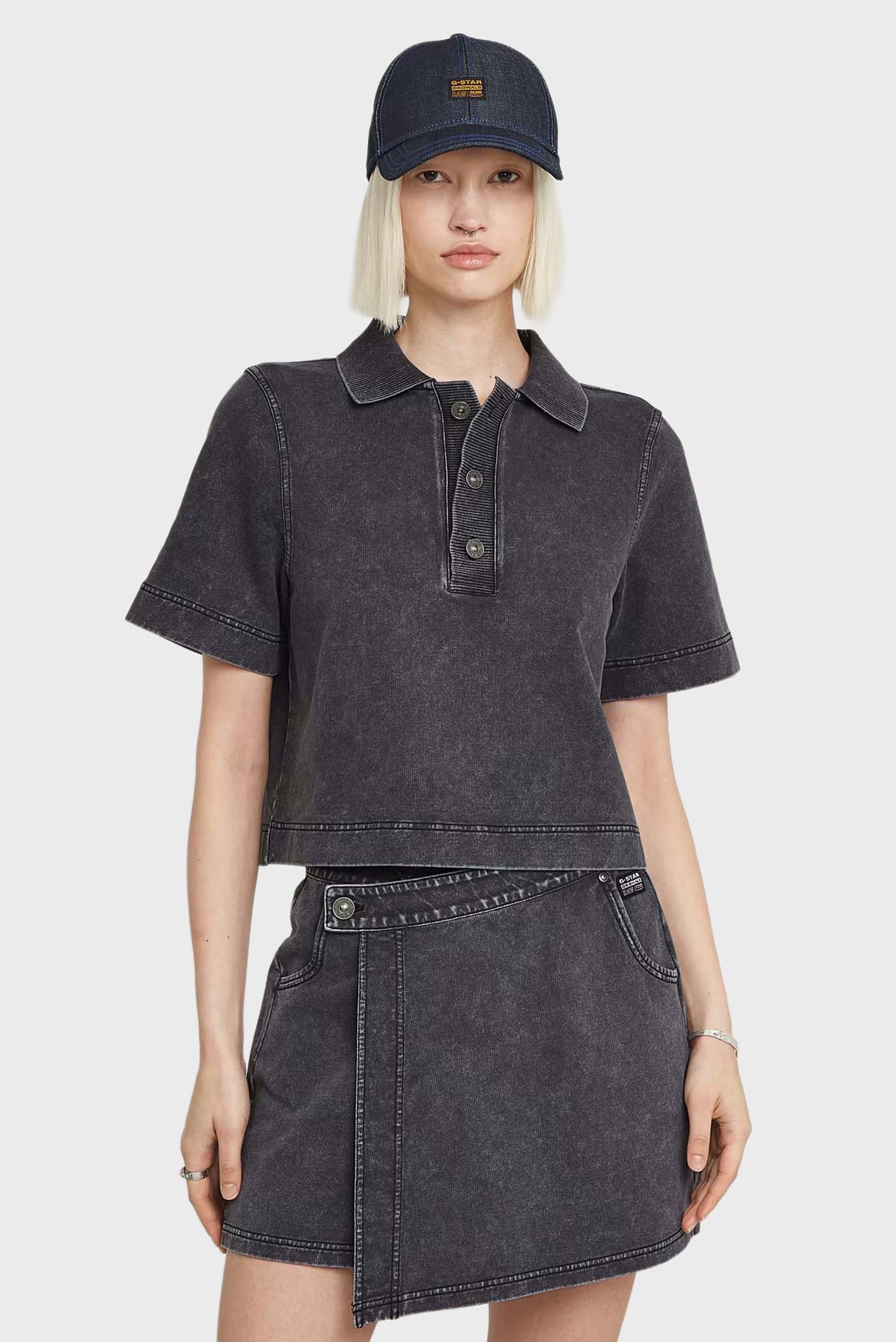 Женское темно-серое поло Overdyed Серый S G-Star RAW D26086,D966 Женское темно-серое поло Overdyed Серый S G-Star RAW D26086,D966