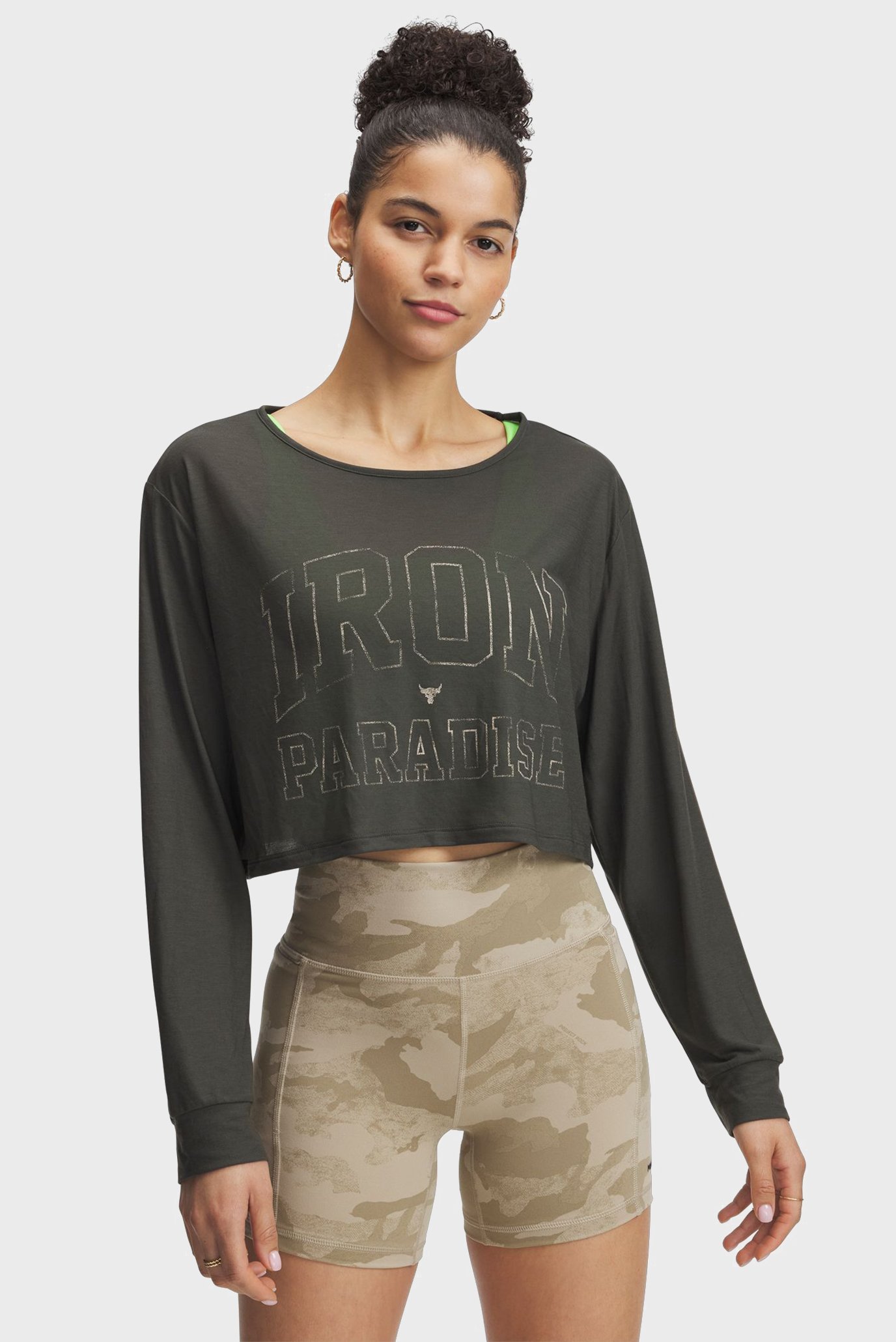 Женский темно-зеленый лонгслив Pjt Rck IP LS Зеленый S Under Armour 1389709-310 Женский темно-зеленый лонгслив Pjt Rck IP LS Зеленый S Under Armour 1389709-310