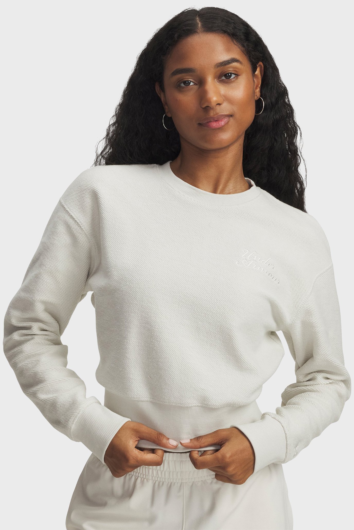 Женский белый свитшот Icon Terry Varsity Crew Белый M Under Armour 6003680-110 Женский белый свитшот Icon Terry Varsity Crew Белый M Under Armour 6003680-110