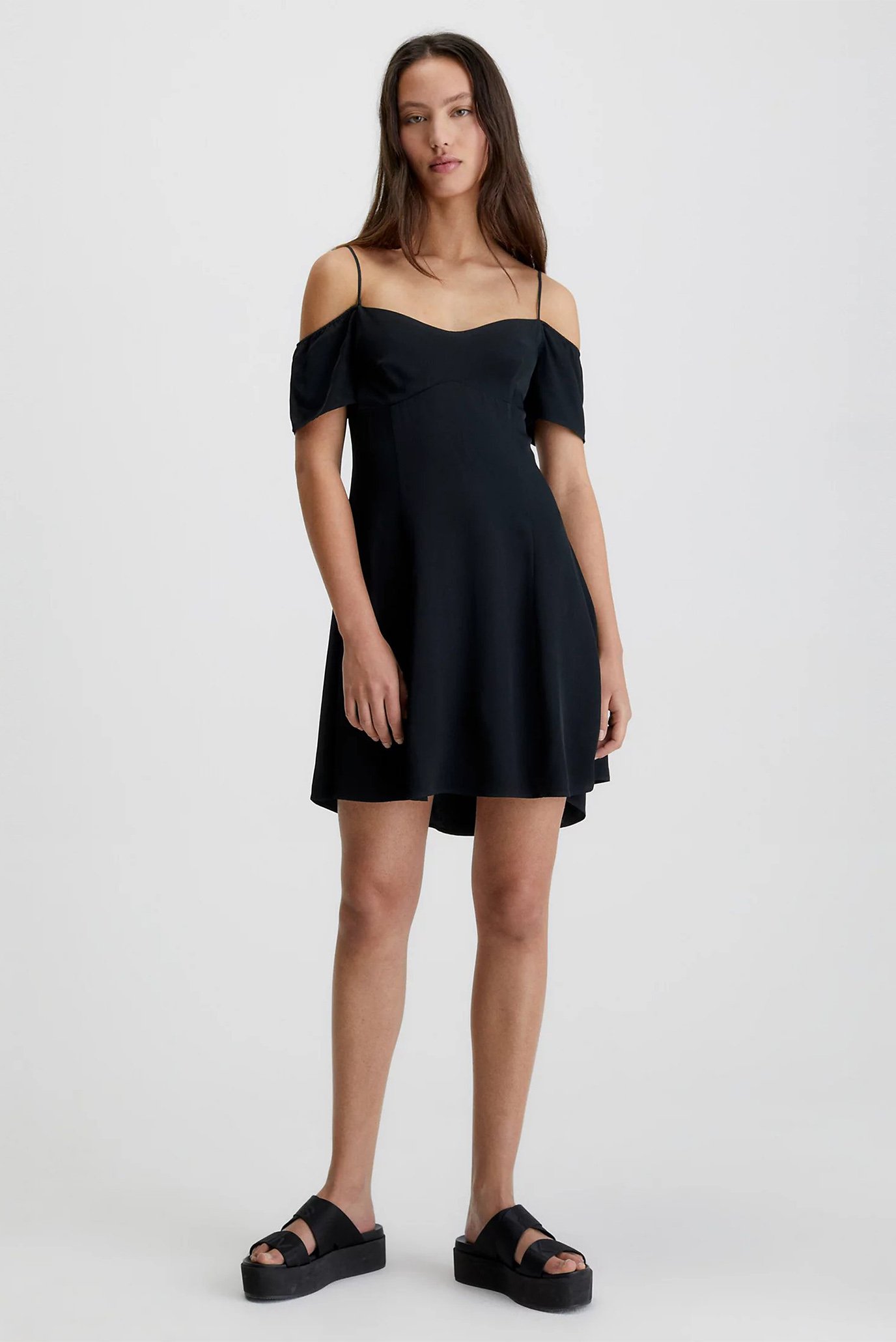 Женское черное платье OFF SHOULDER MINI 1