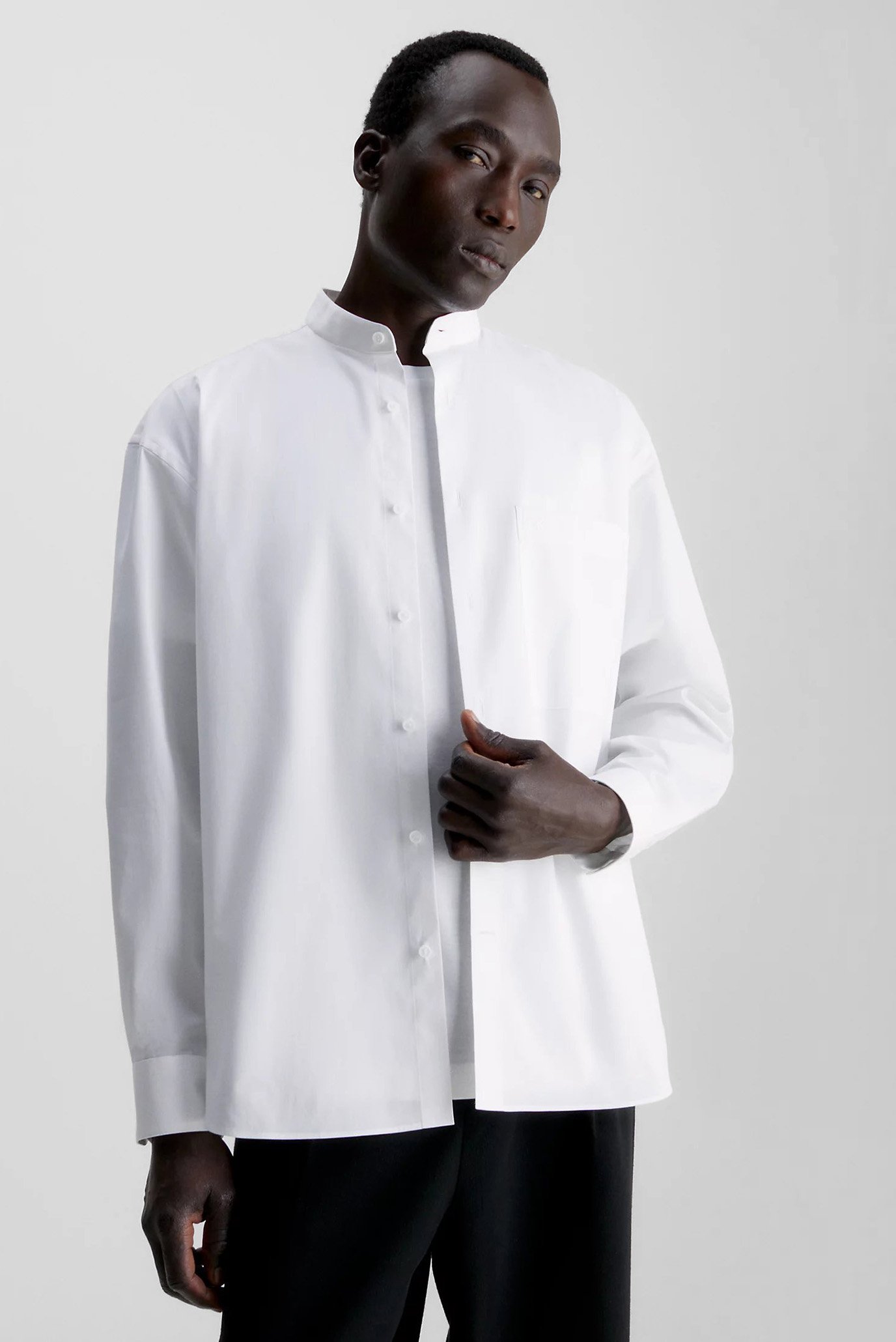 Мужская белая рубашка POPLIN STRETCH MODERN 1