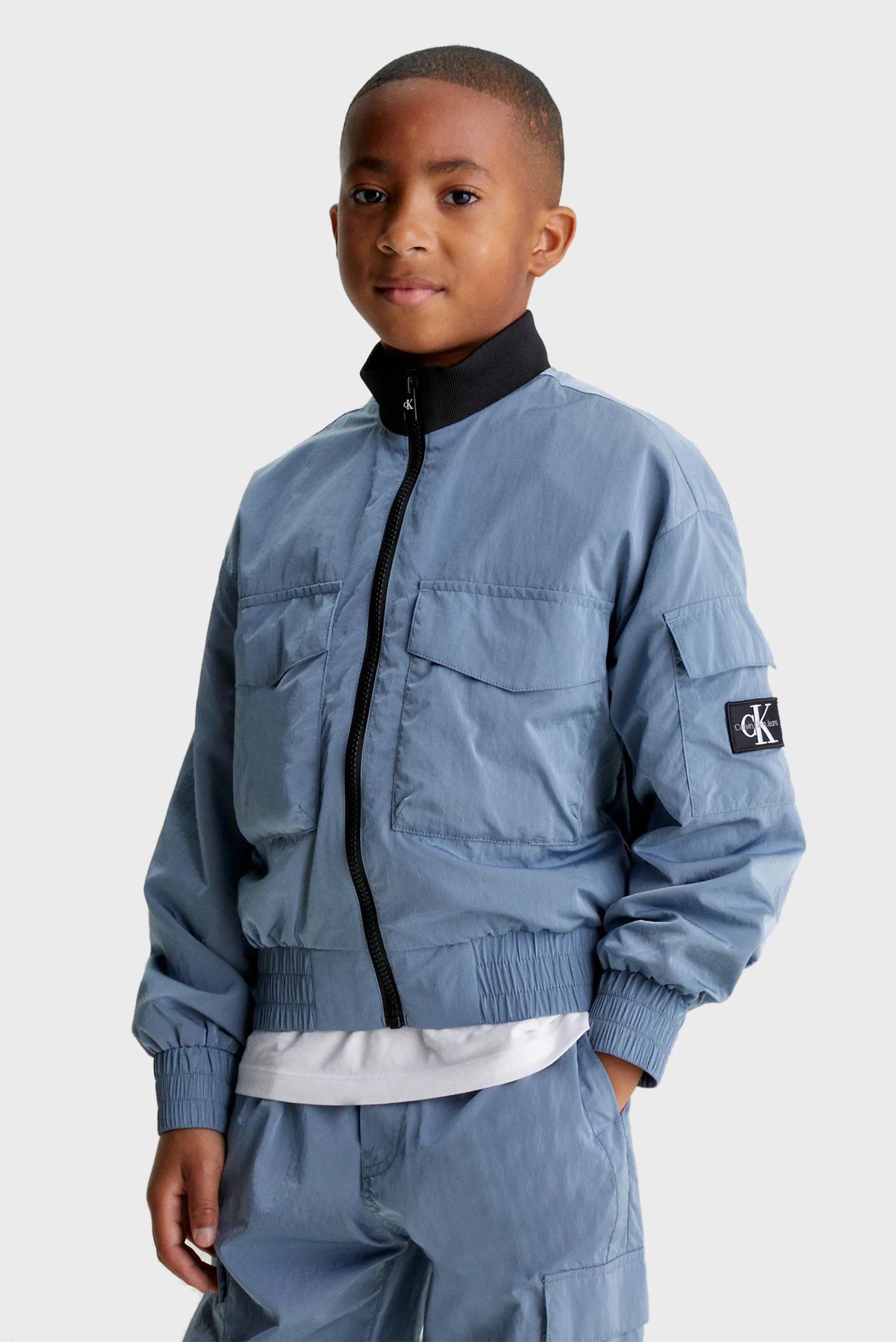 Дитяча блакитна куртка STRUCTURED NYLON ZIPPED BOMBER 1