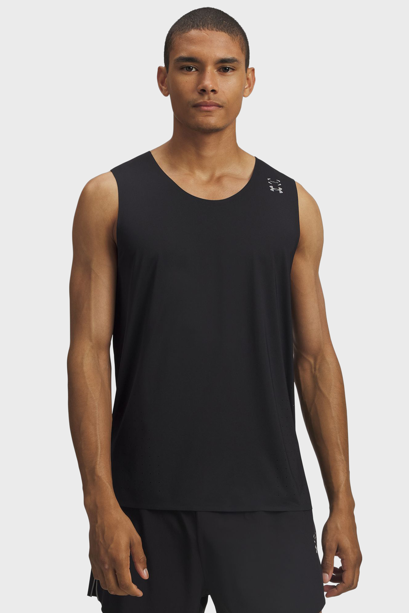 Мужская черная майка UA Halo Run Tank Черный L Under Armour 6007519-001 Мужская черная майка UA Halo Run Tank Черный L Under Armour 6007519-001