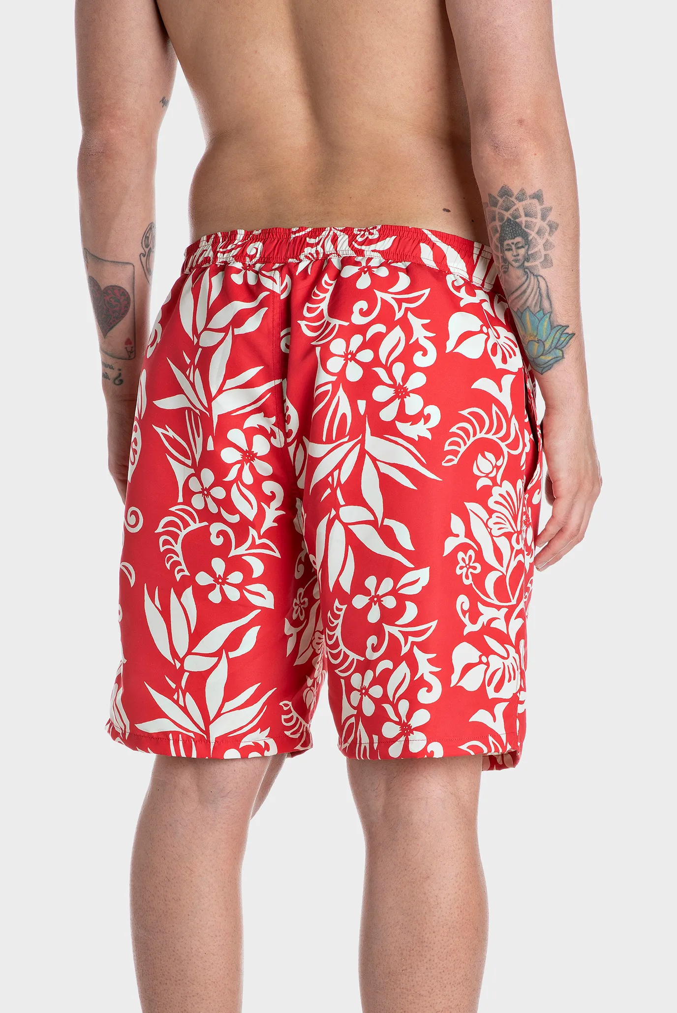 Чоловічі червоні плавальні шорти з візерунком 2