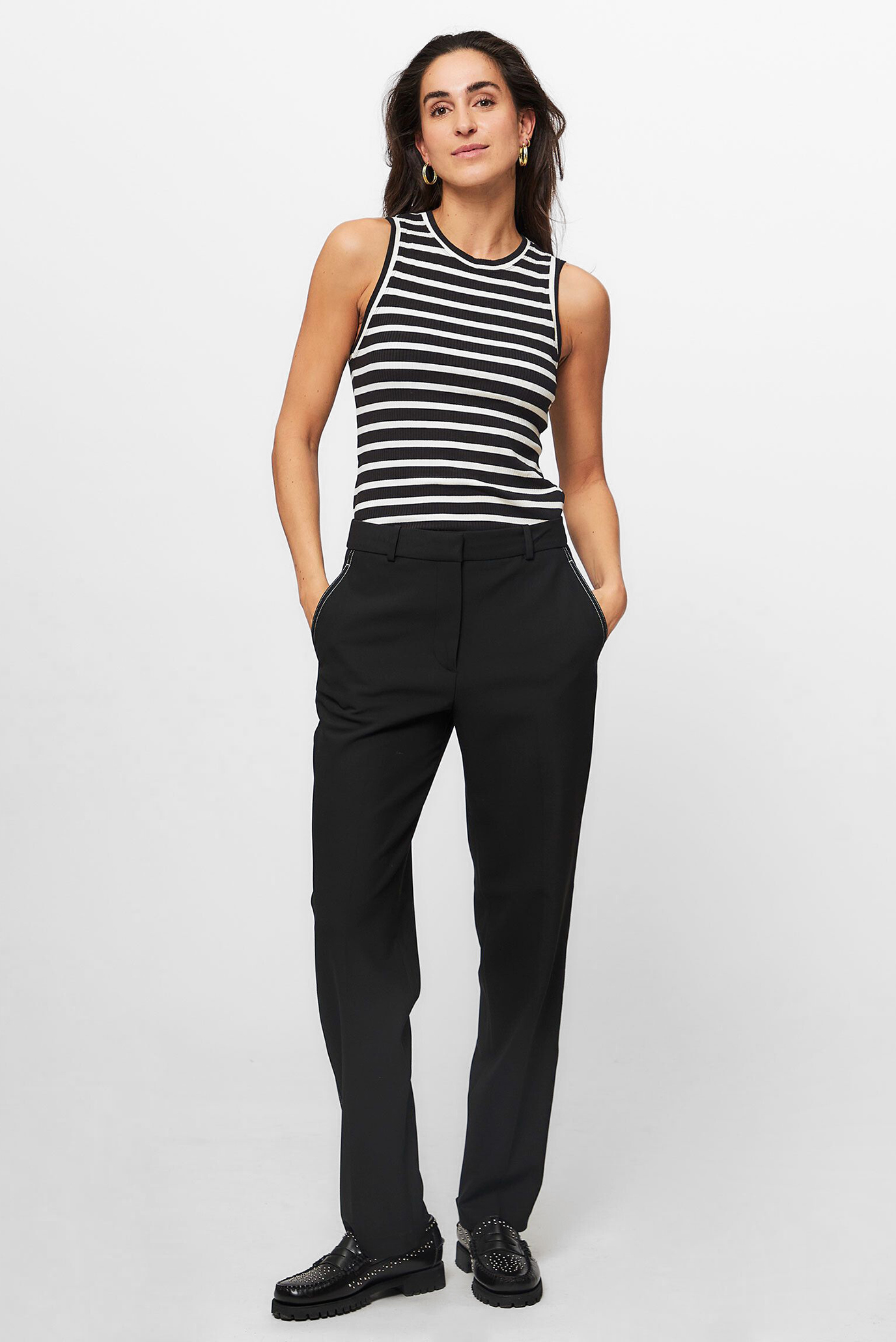 Женский топ в полоску SLIM 5X2 RIB STRIPE TANK NS 1