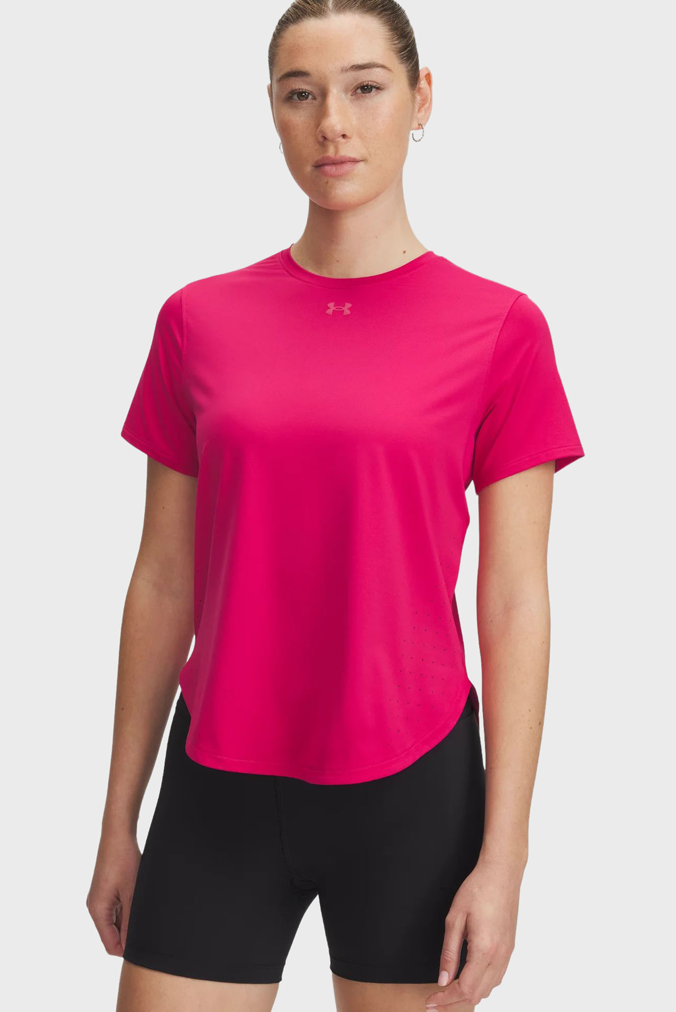 Женская малиновая футболка UA Launch Elite Shortsleeve Малиновый M Under Armour 1389564-681 Женская малиновая футболка UA Launch Elite Shortsleeve Малиновый M Under Armour 1389564-681