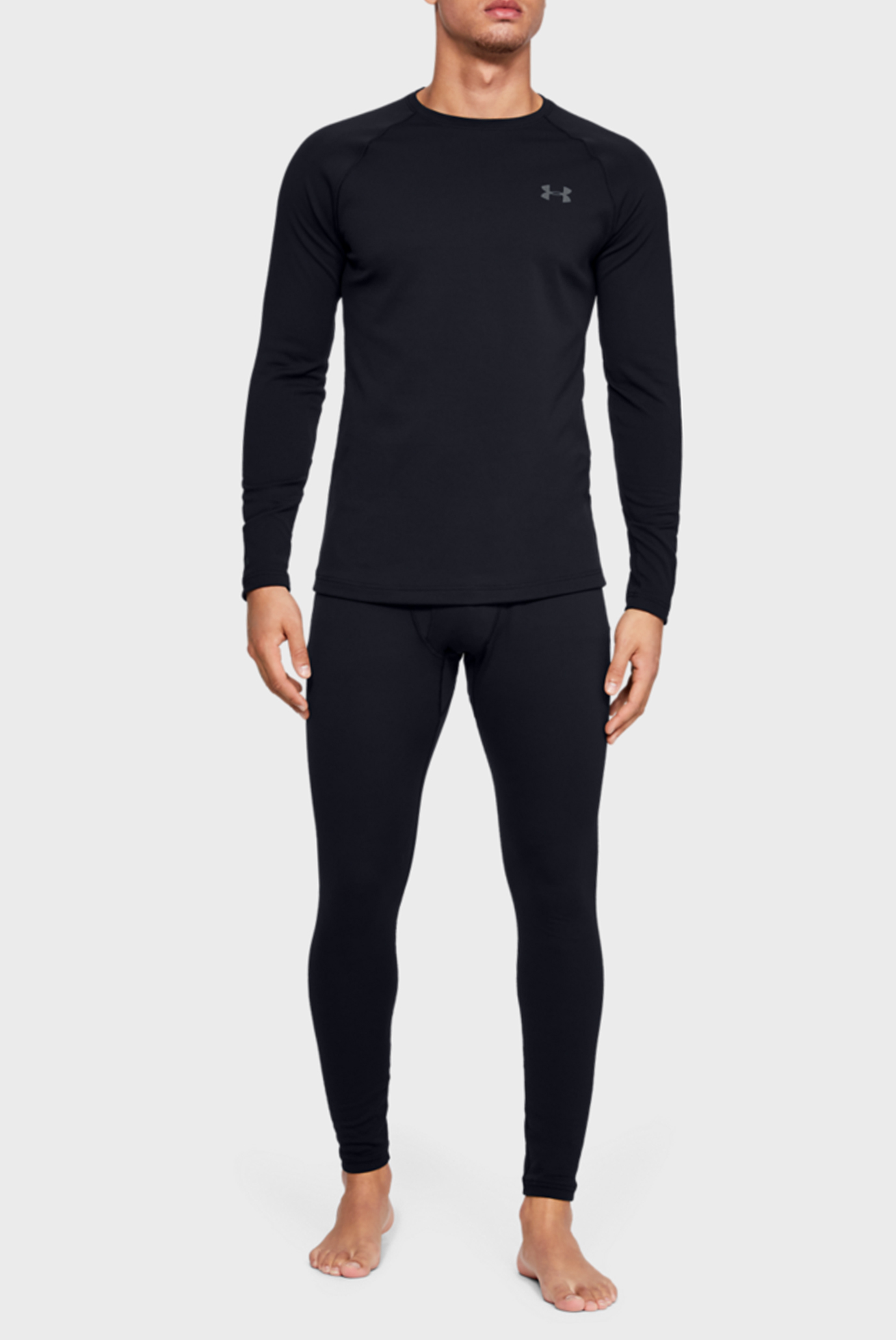 Мужской черный лонгслив Packaged Base 2.0 Crew Under Armour 1343244-001 —  MD-Fashion