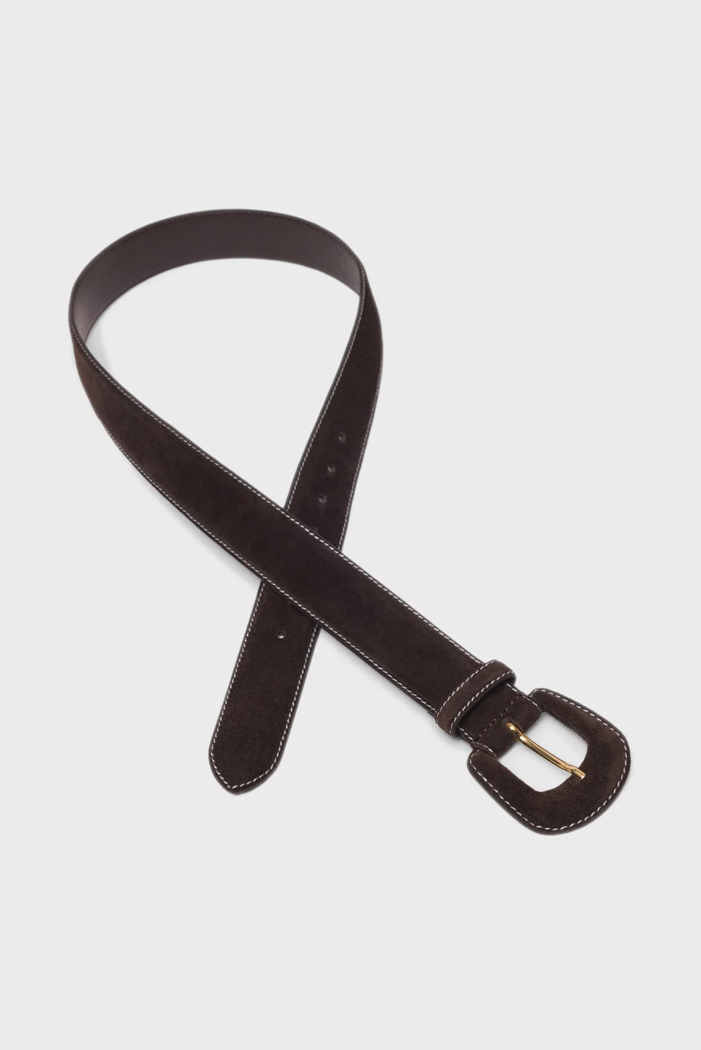 Жіночий темно-коричневий замшевий ремінь 5