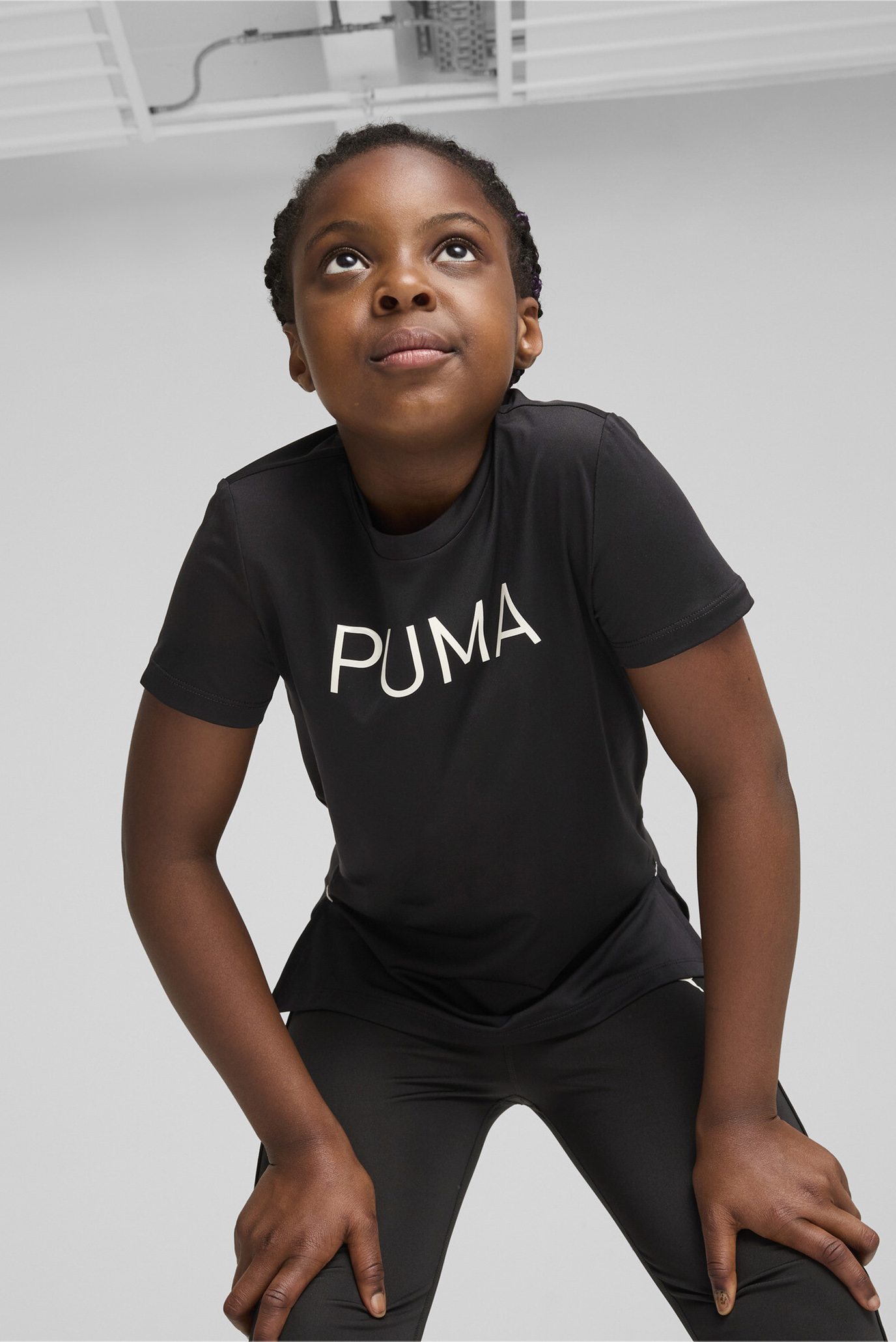 Детская черная футболка PUMA FIT Tee Youth 1