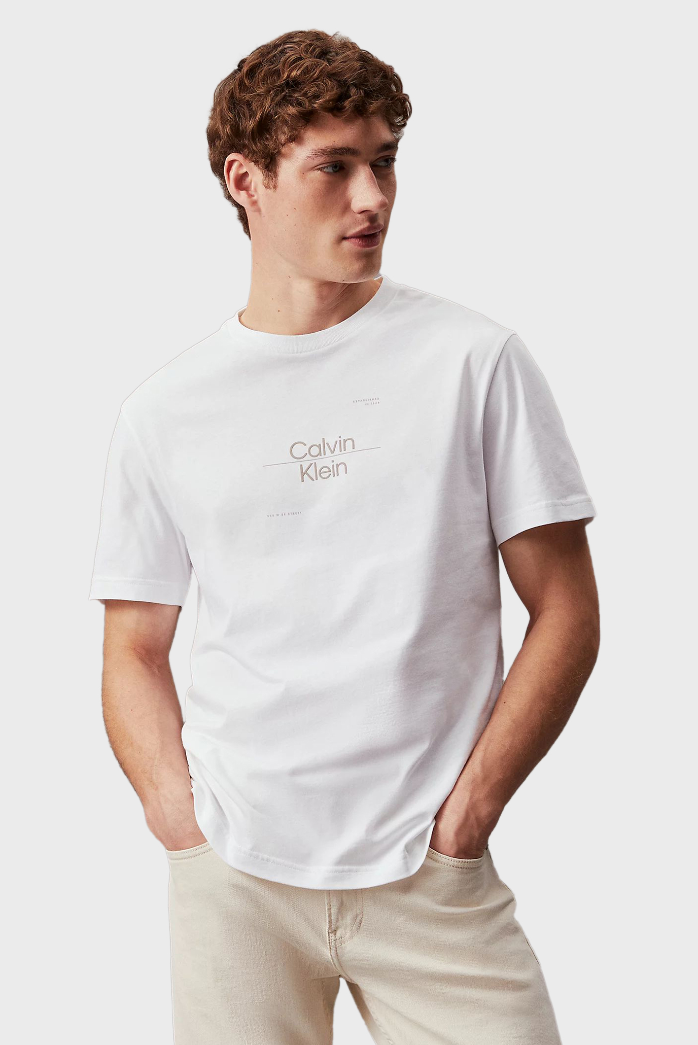 Мужская белая футболка OPTIC LINE 1