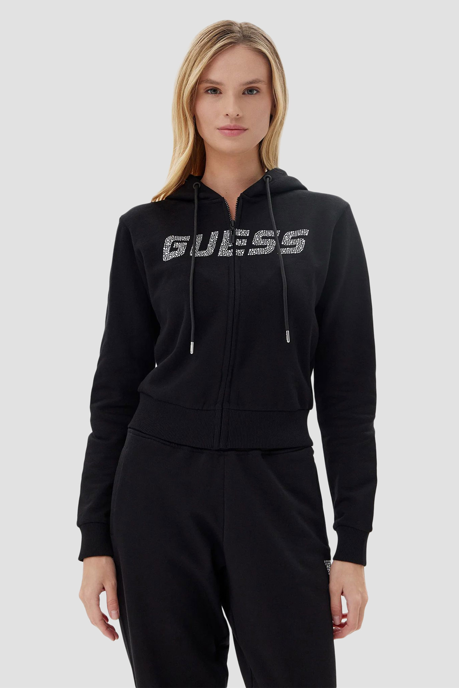 Женское черное худи Черный L Guess V5GQ10.KCRP0;JBLK