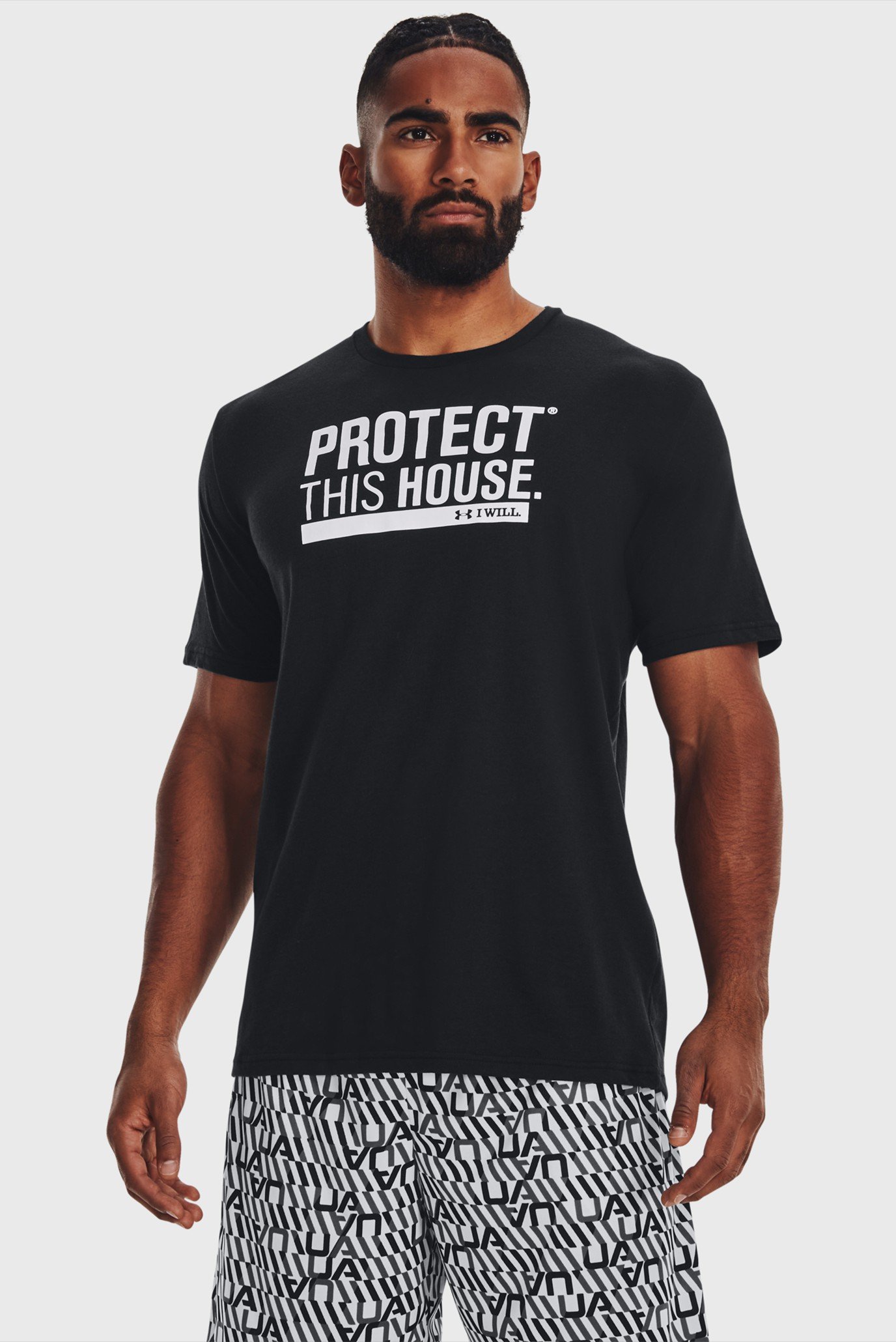 Чоловіча чорна футболка UA PROTECT THIS HOUSE SS 1