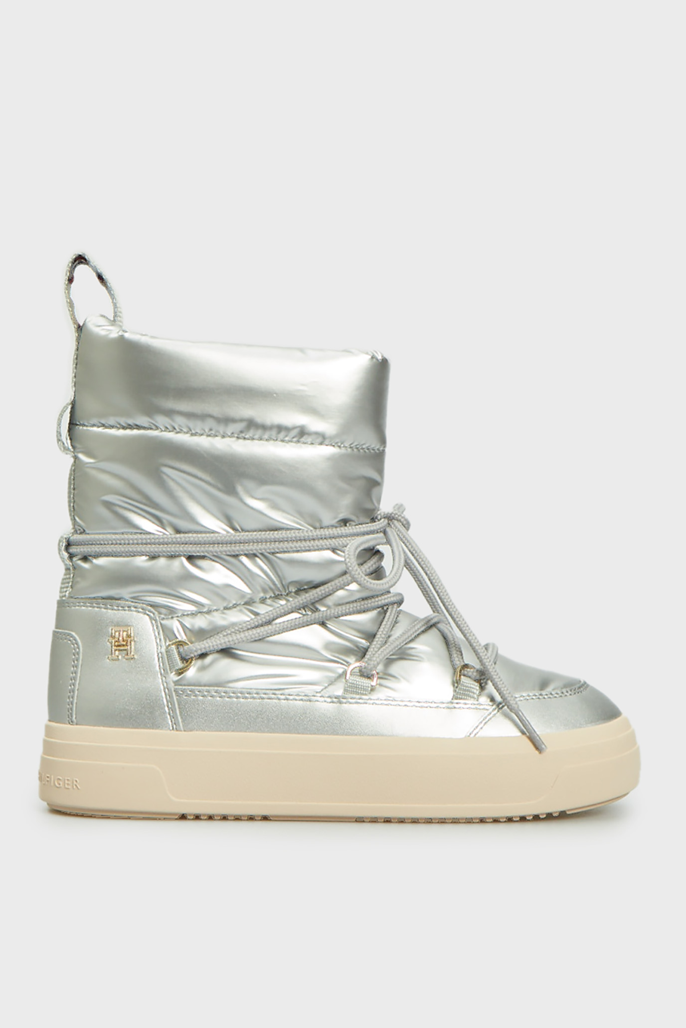 Женские серебристые дутики LACE-UP METALLIC SNOWBOOT 1