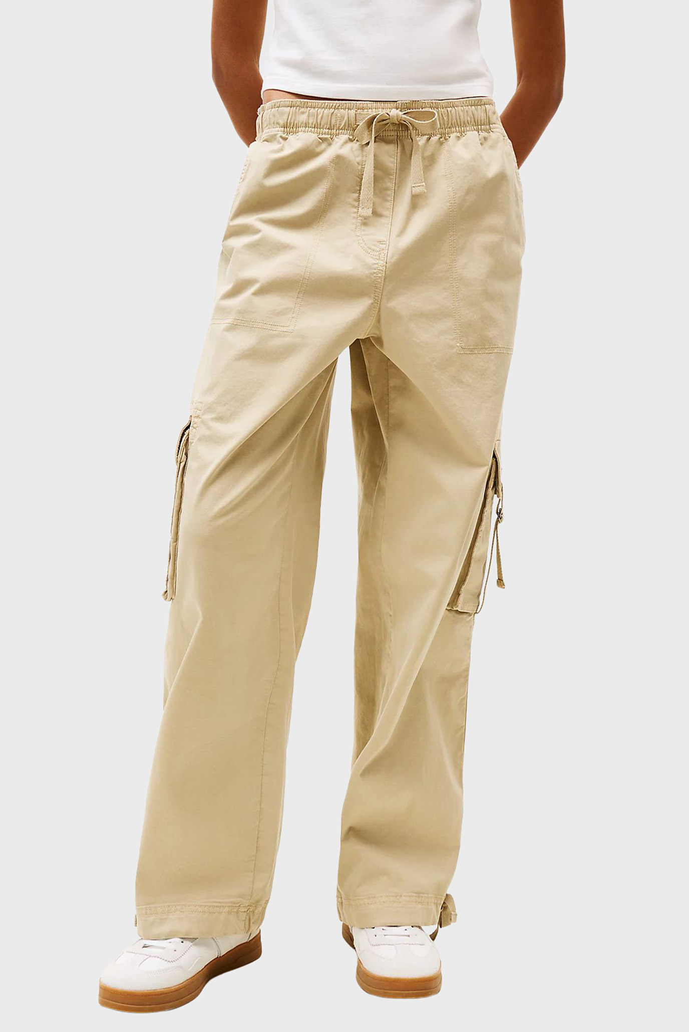 Женские бежевые карго ELASTICATED Бежевый L Tommy Jeans DW0DW20995 Женские бежевые карго ELASTICATED Бежевый L Tommy Jeans DW0DW20995