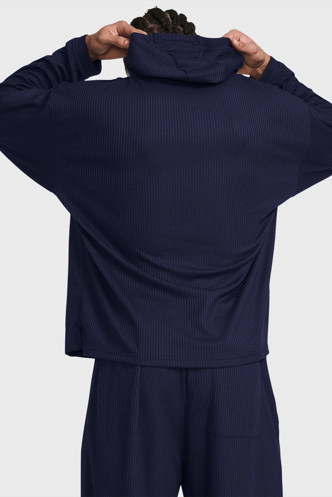 Чоловіче темно-синє худі UA Rival Waffle Hoodie 2