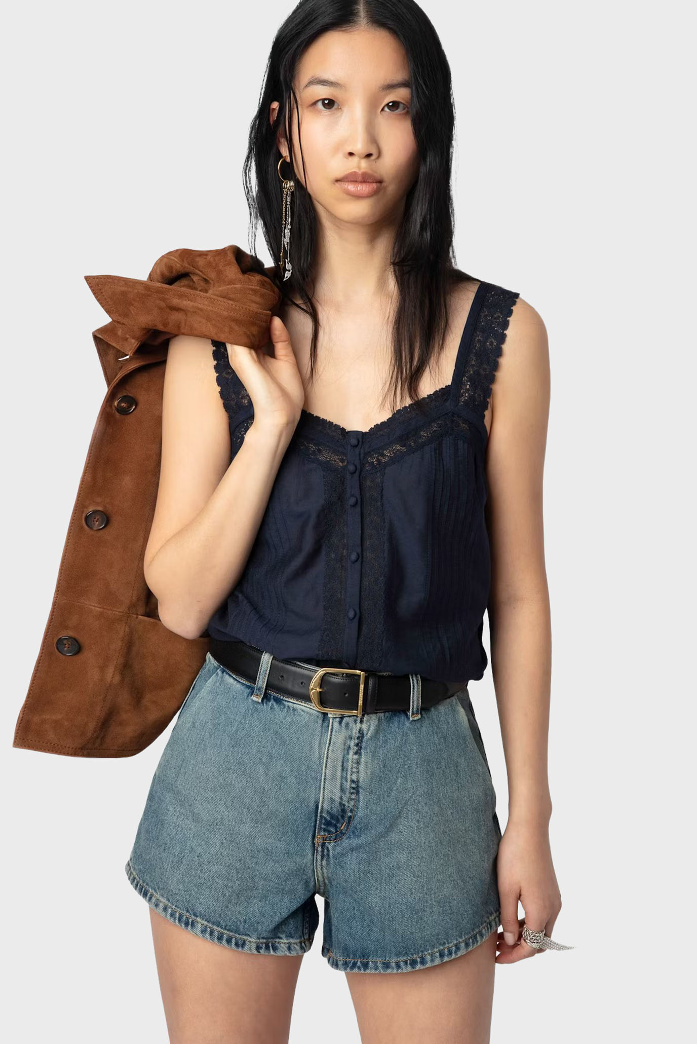 Женский темно-синий топ Celite Синий XS ZADIG&VOLTAIRE WWCR01264_ENCRE Женский темно-синий топ Celite Синий XS ZADIG&VOLTAIRE WWCR01264_ENCRE