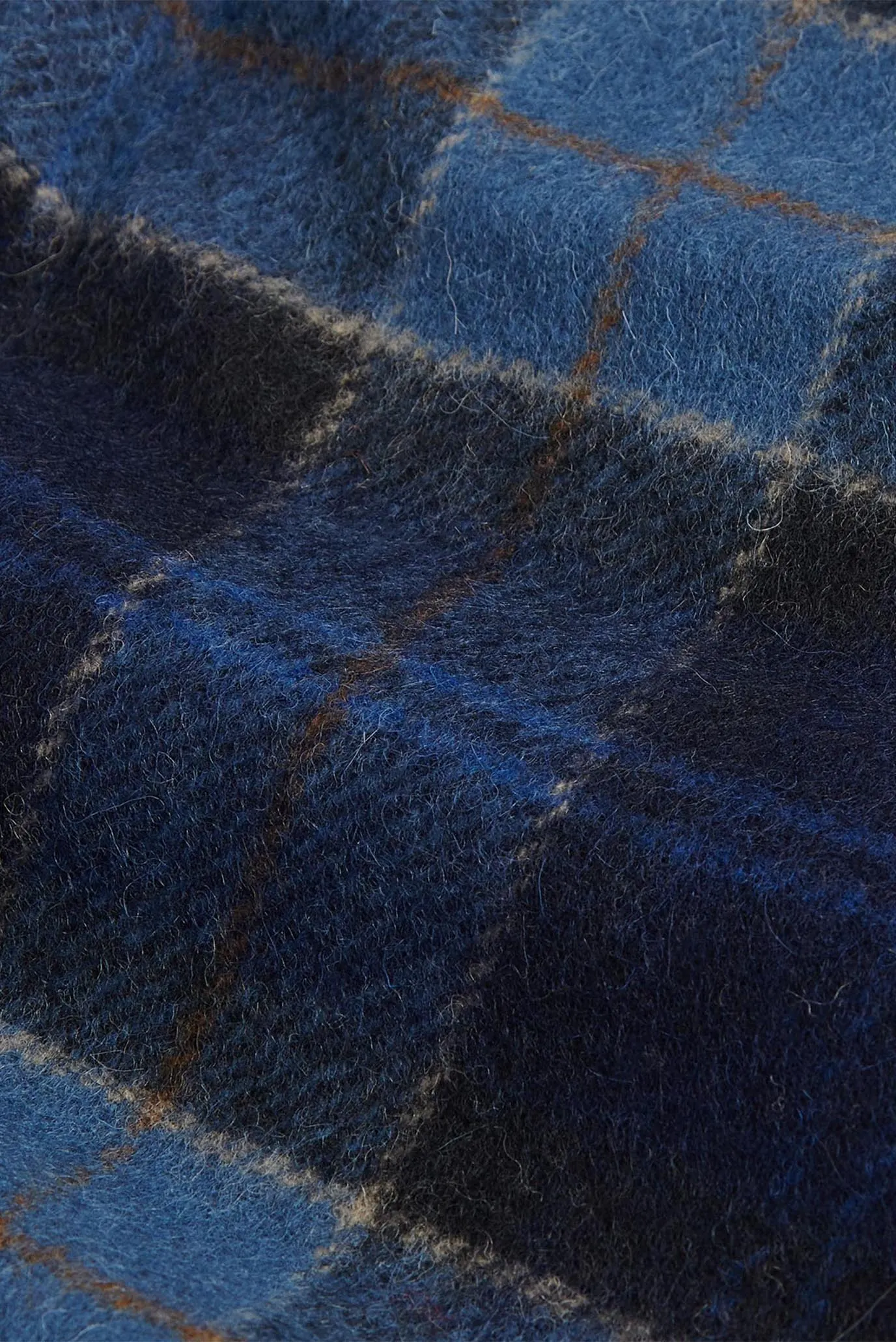 Мужской синий шерстяной шарф в клетку 3