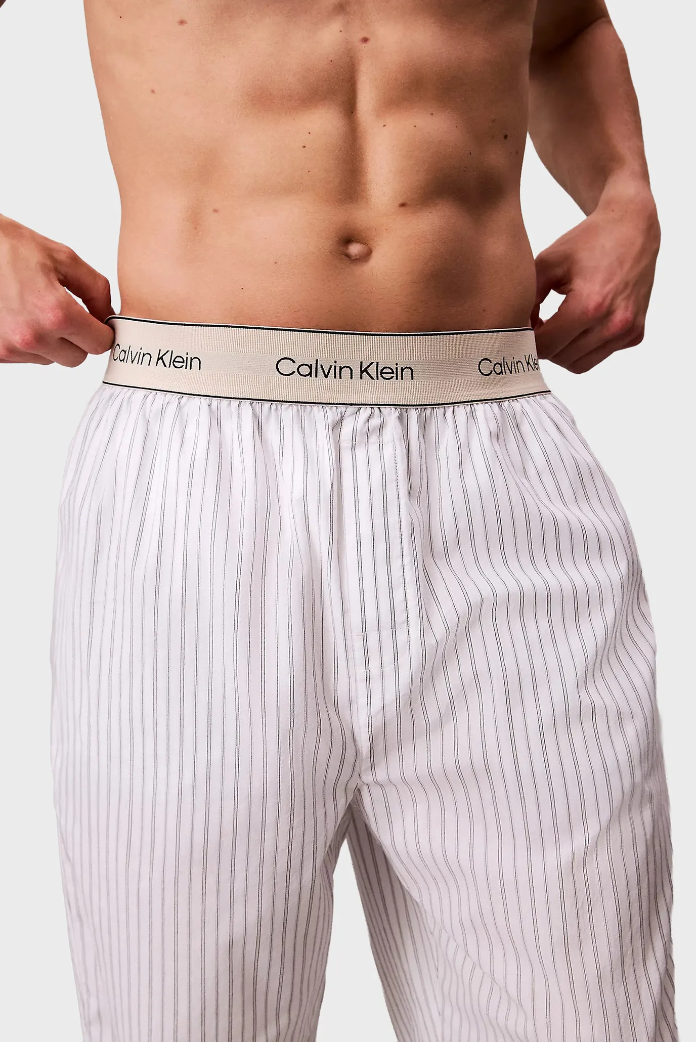 Мужские белые брюки в полоску SLEEP PANT 4