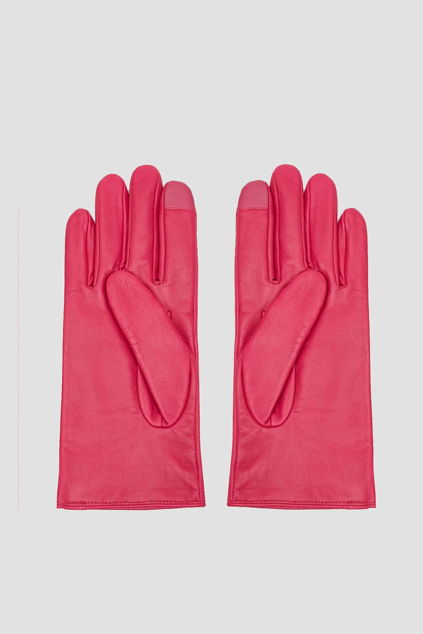 Жіночі малинові шкіряні рукавички 2