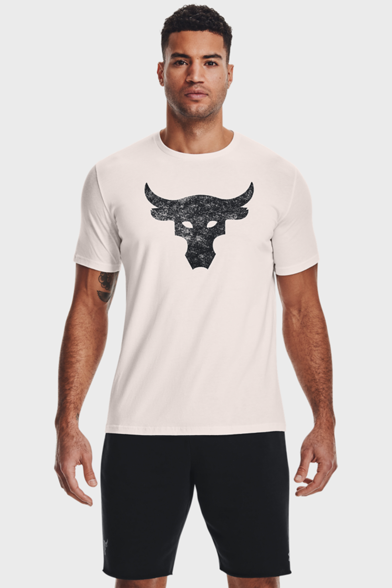 Мужская белая футболка UA Pjt Rock Brahma Bull SS 1