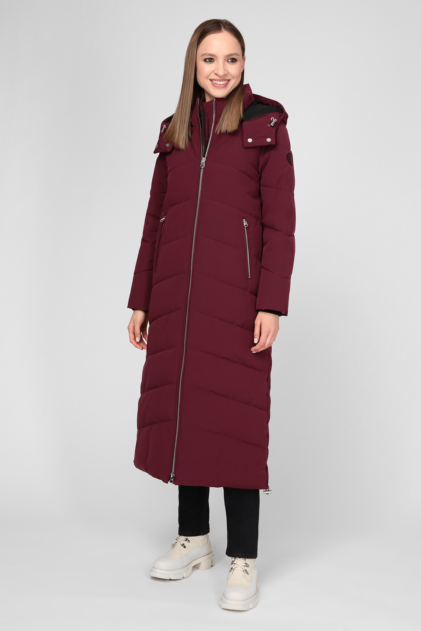 Женская бордовая куртка ELEVATED DOWN LONG XLONG COAT 1