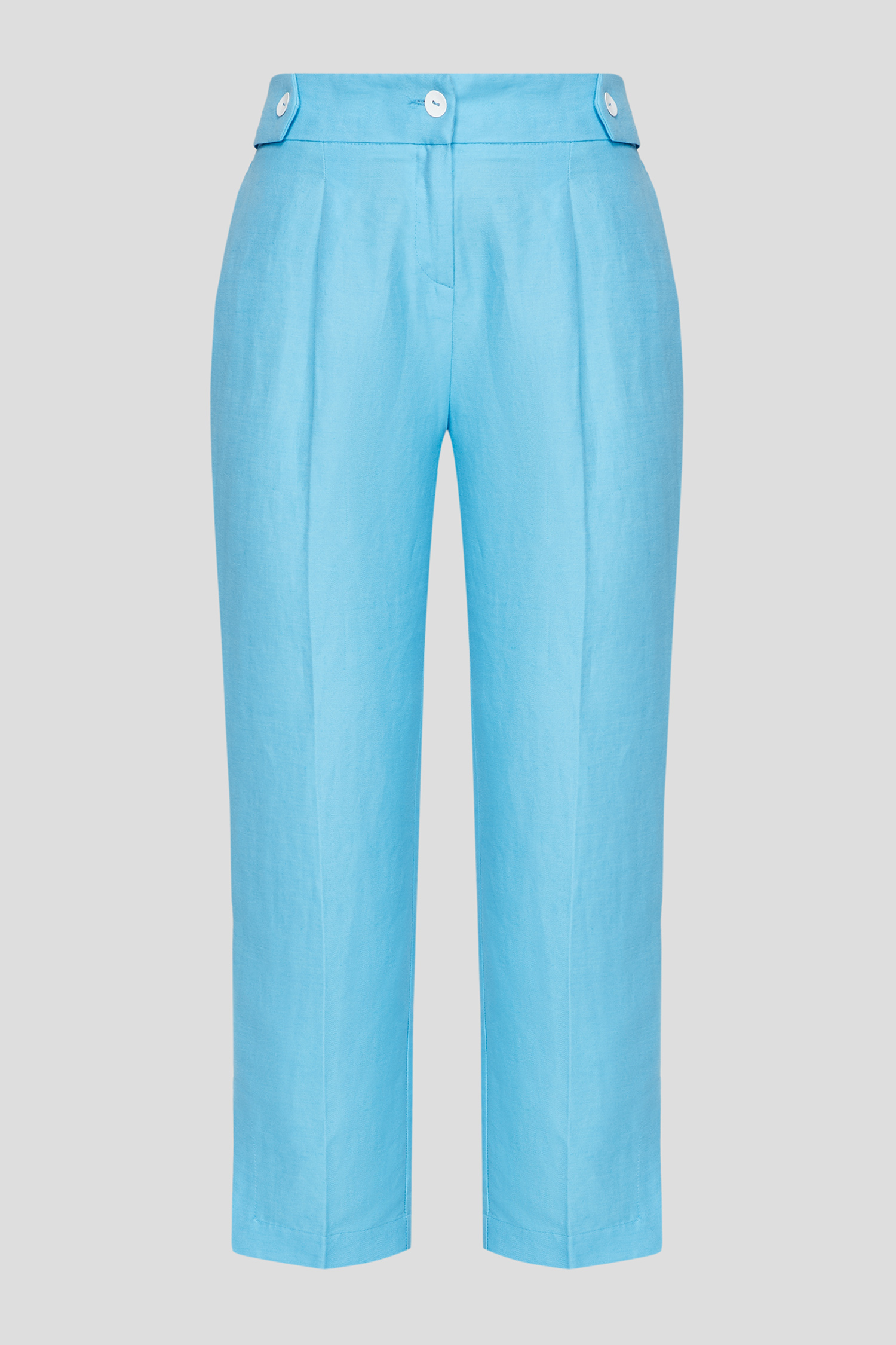 Женские голубые льняные брюки 1