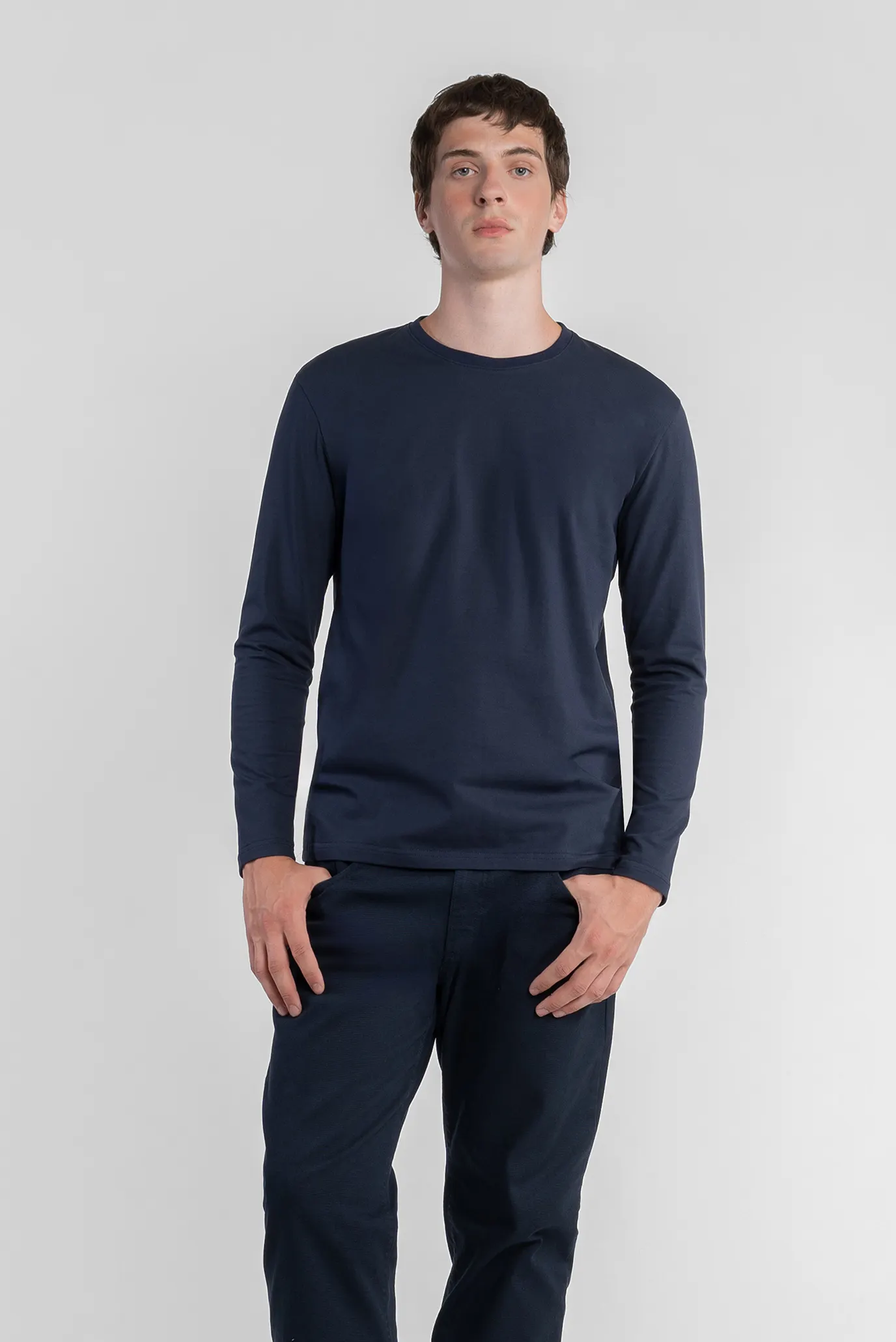 Мужской темно-синий лонгслив 1