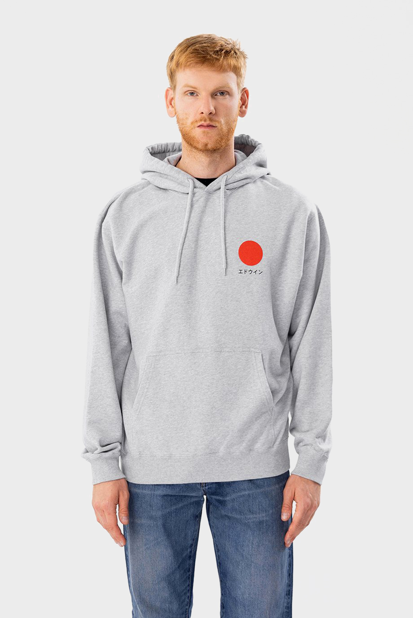 Мужское серое худи Japanese Sun Hoodie 1