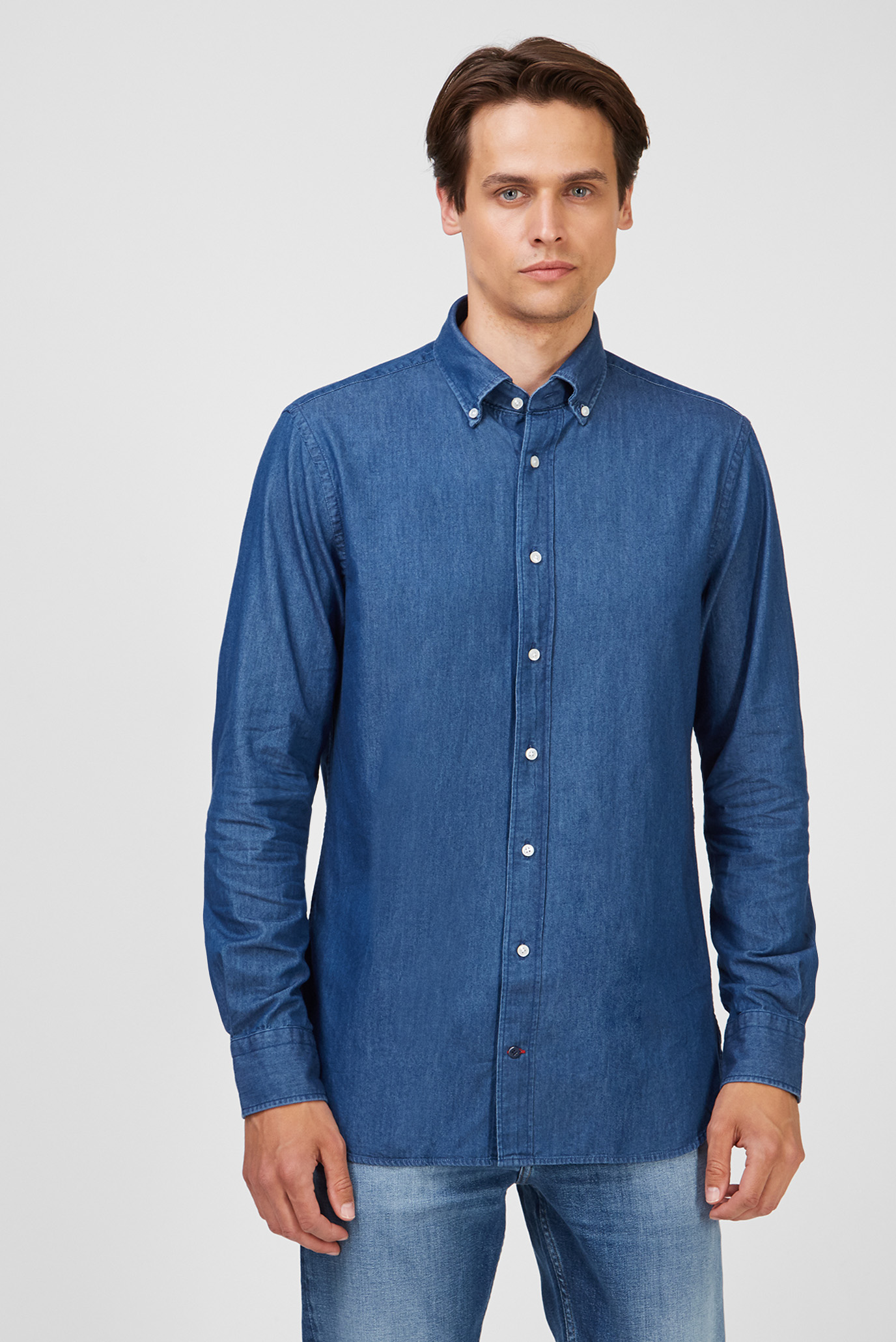 Мужская синяя рубашка TWILL BUTTON DOWN 1