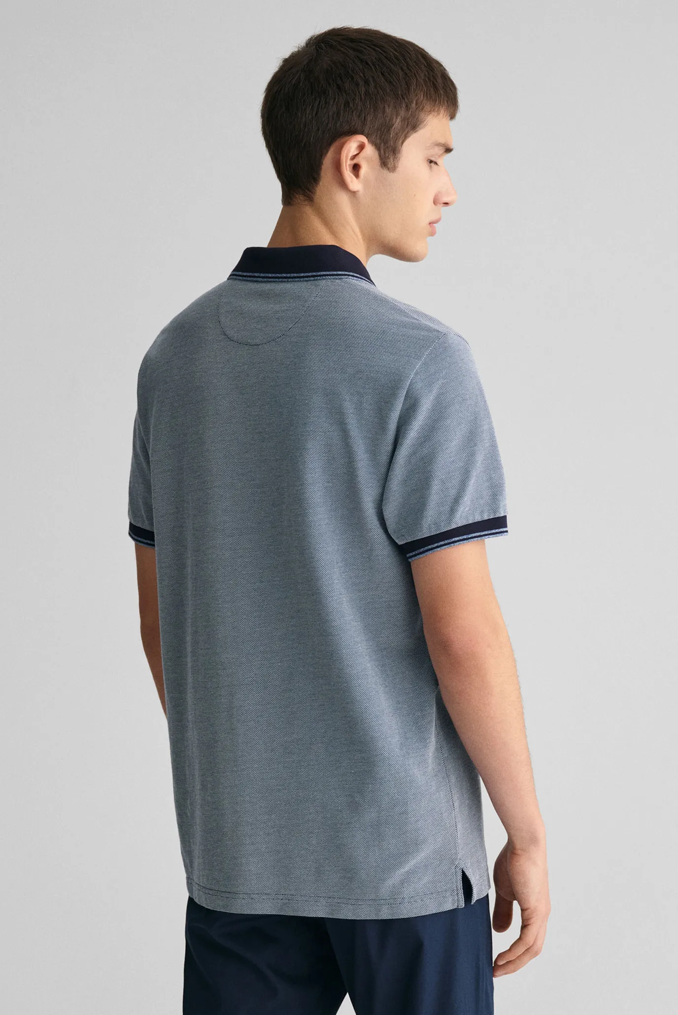 Мужское синее поло 4-COL OXFORD SS PIQUE 3