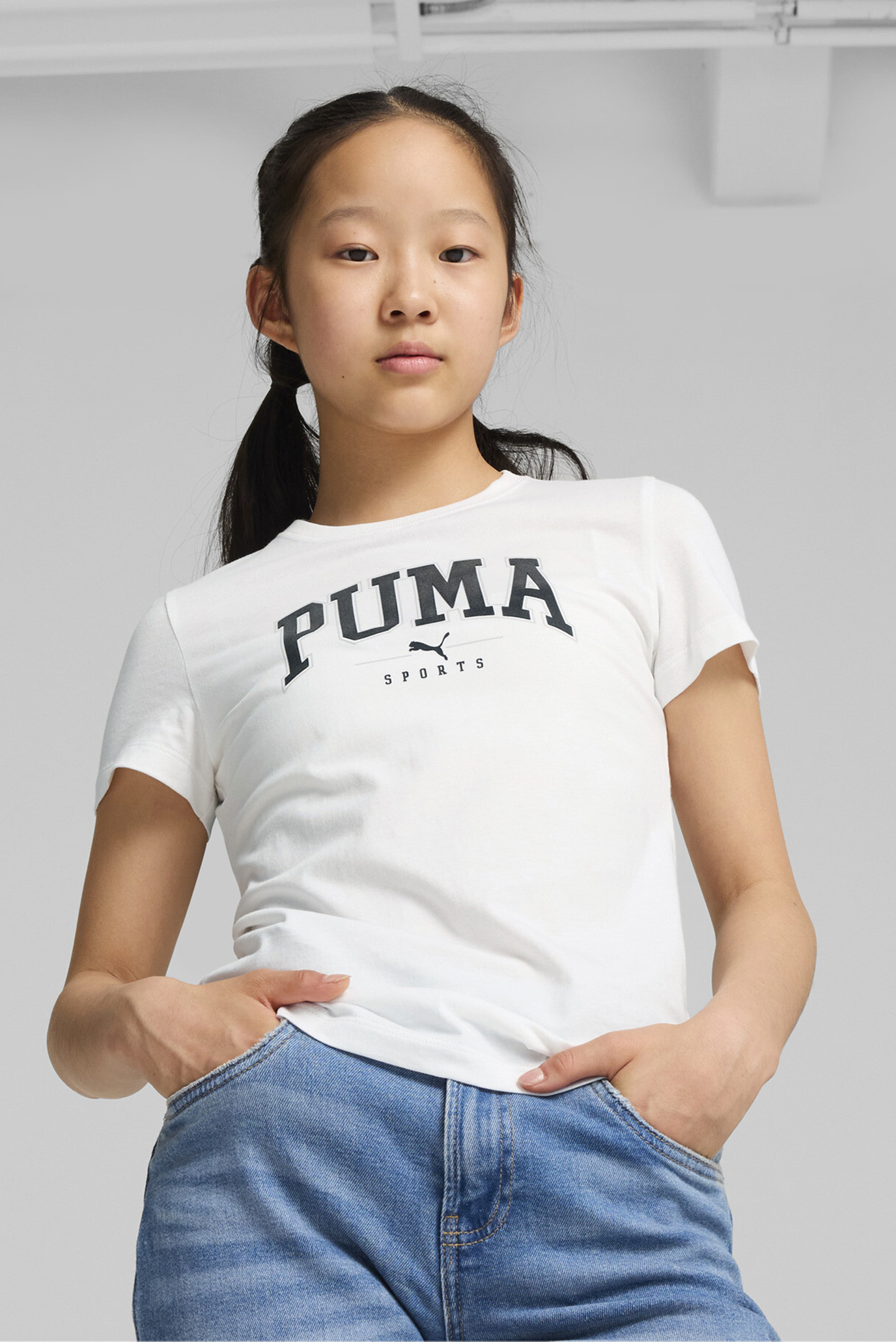 Детская белая футболка PUMA SQUAD Tee Youth 1