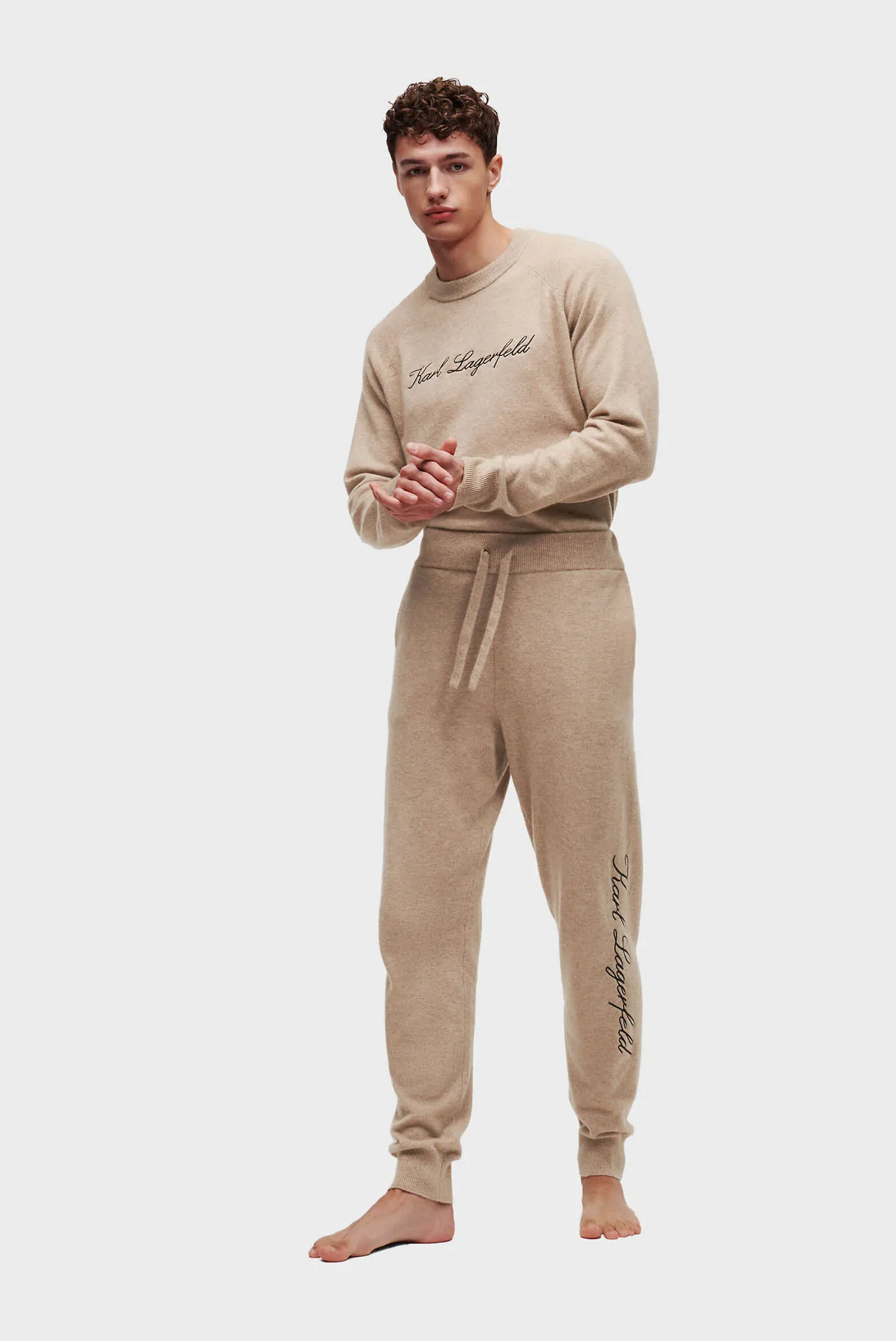 Чоловічі бежеві кашемірові джогери CASHMERE 4