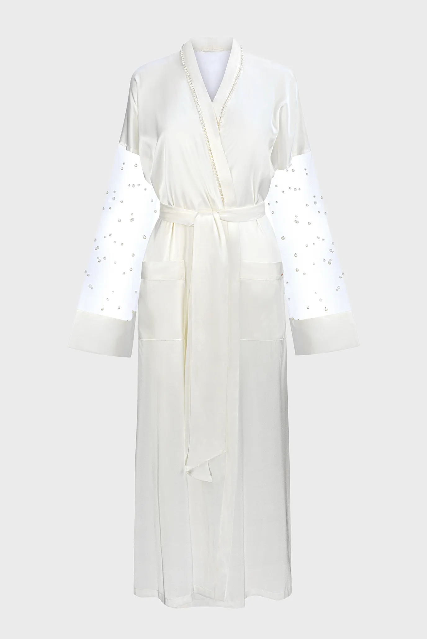 Женский белый шелковый пеньюар 4