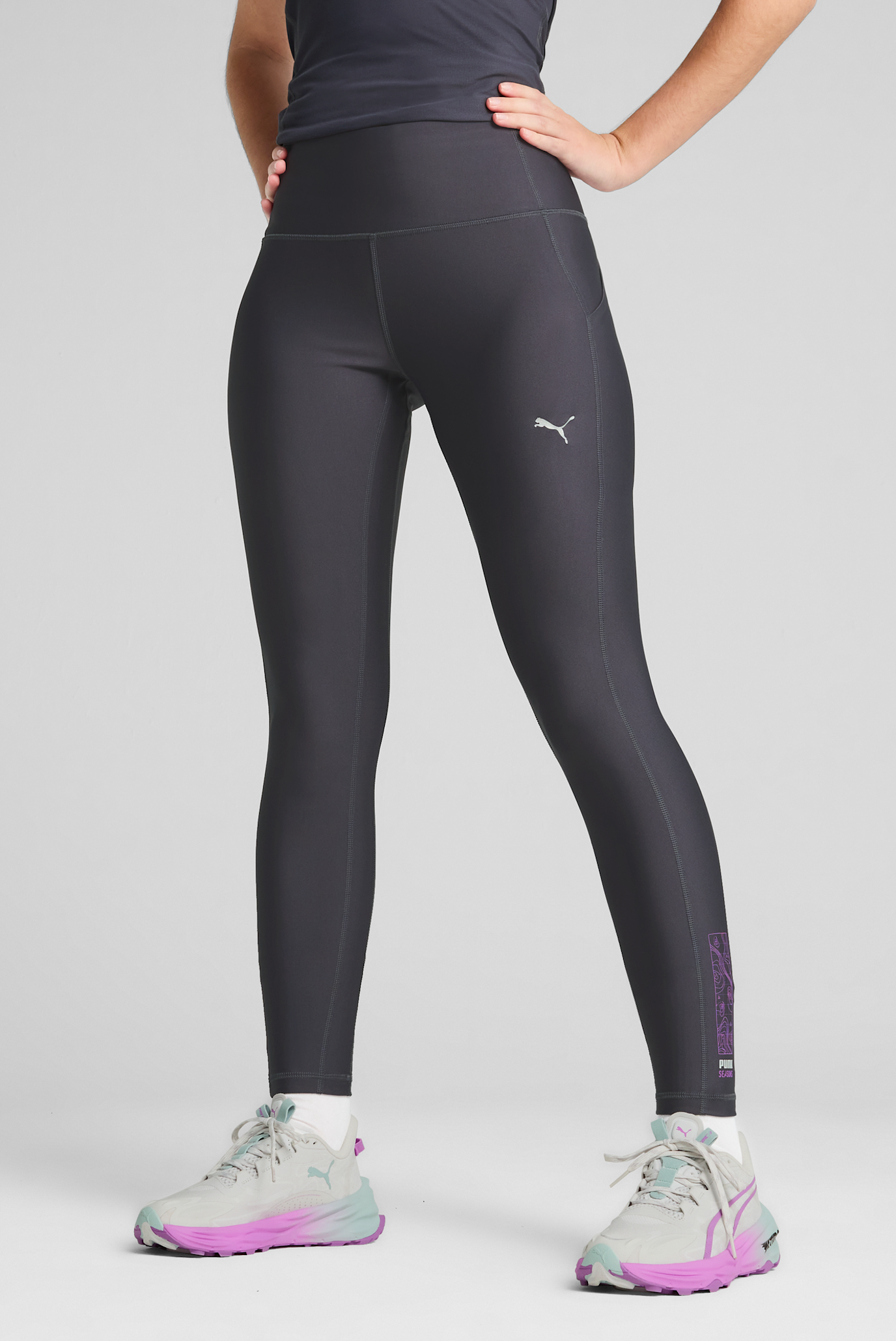 Женские темно-серые тайтсы SEASONS Trail Running Tights Women 1