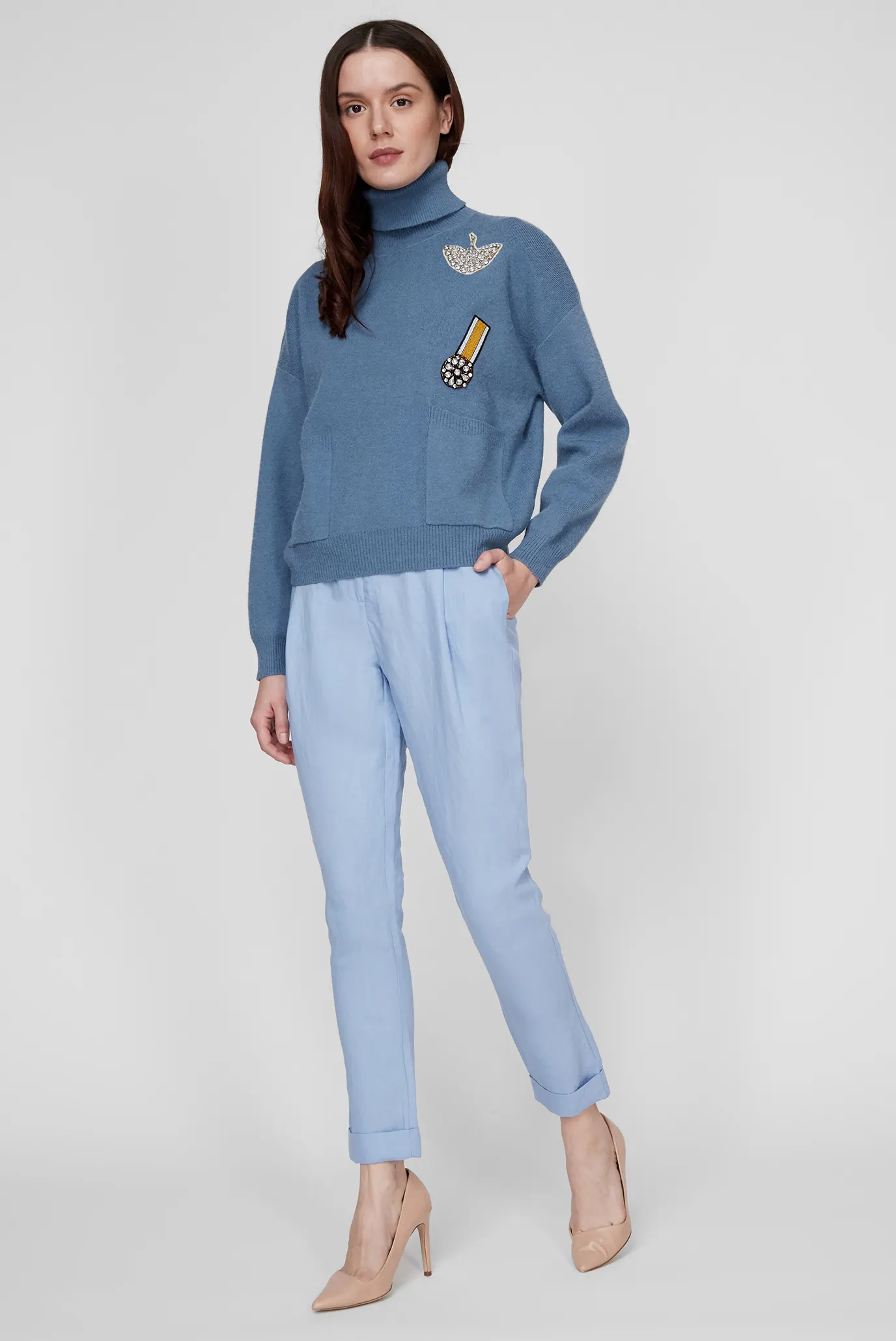 Жіночі блакитні брюки 2