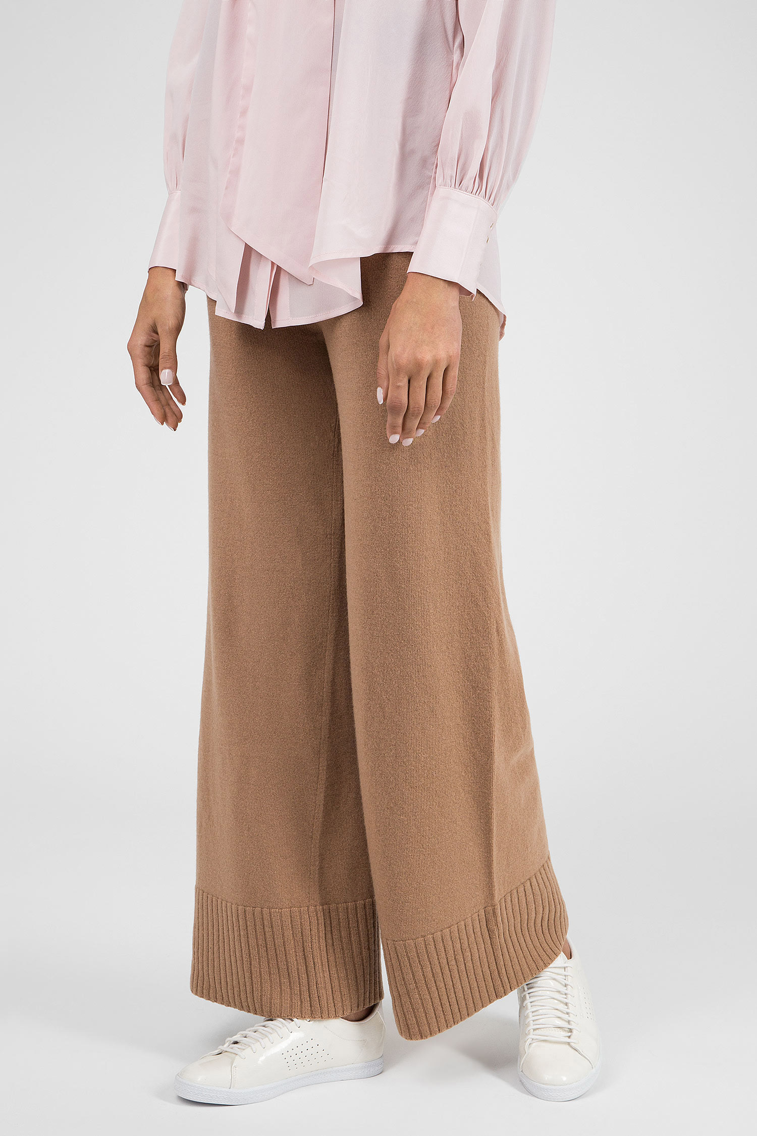 Жіночі коричневі вовняні брюки 1