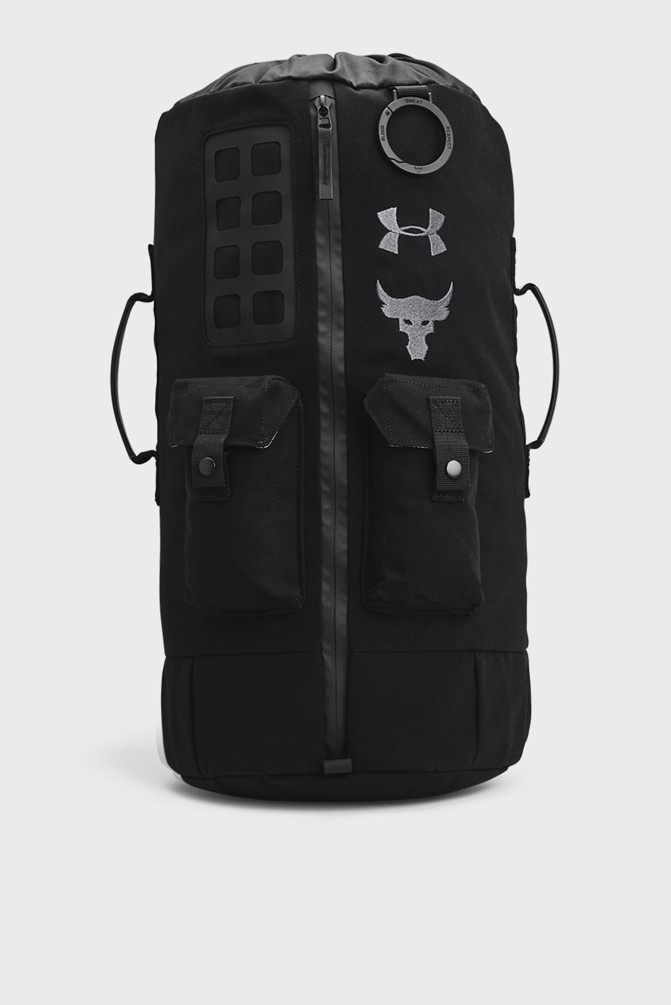 Чорна спортивна сумка UA Project Rock 60 Gym Bag-BLK 1