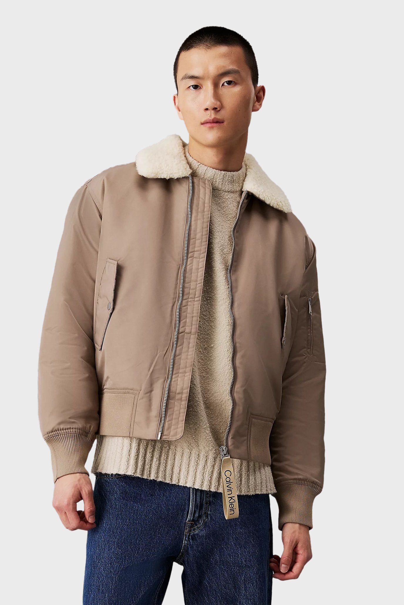 Чоловіча оливкова куртка AVIATOR SHERPA JACKET 1