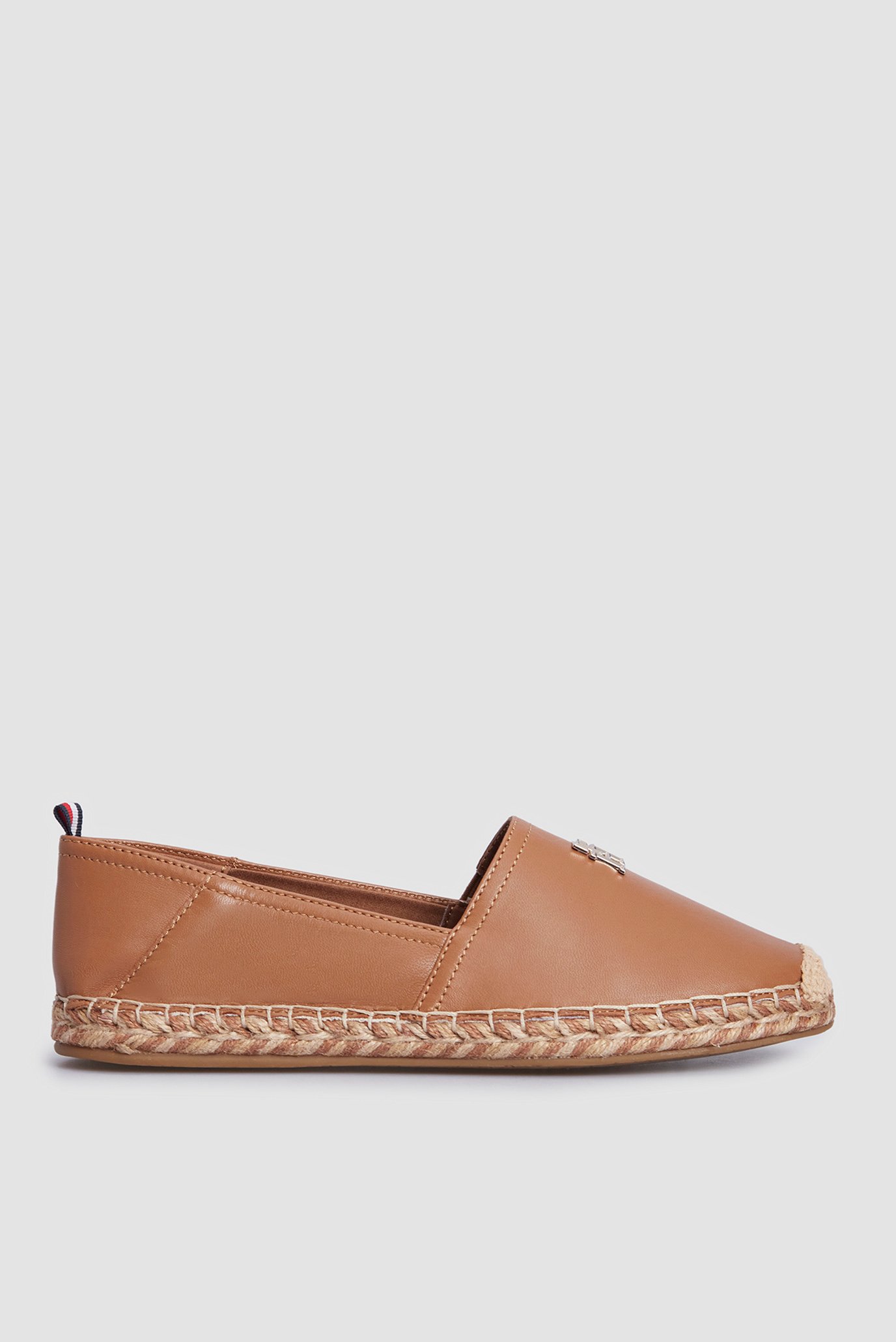 Женские коричневые кожаные эспадрильи TH LEATHER FLAT ESPADRILLE 1