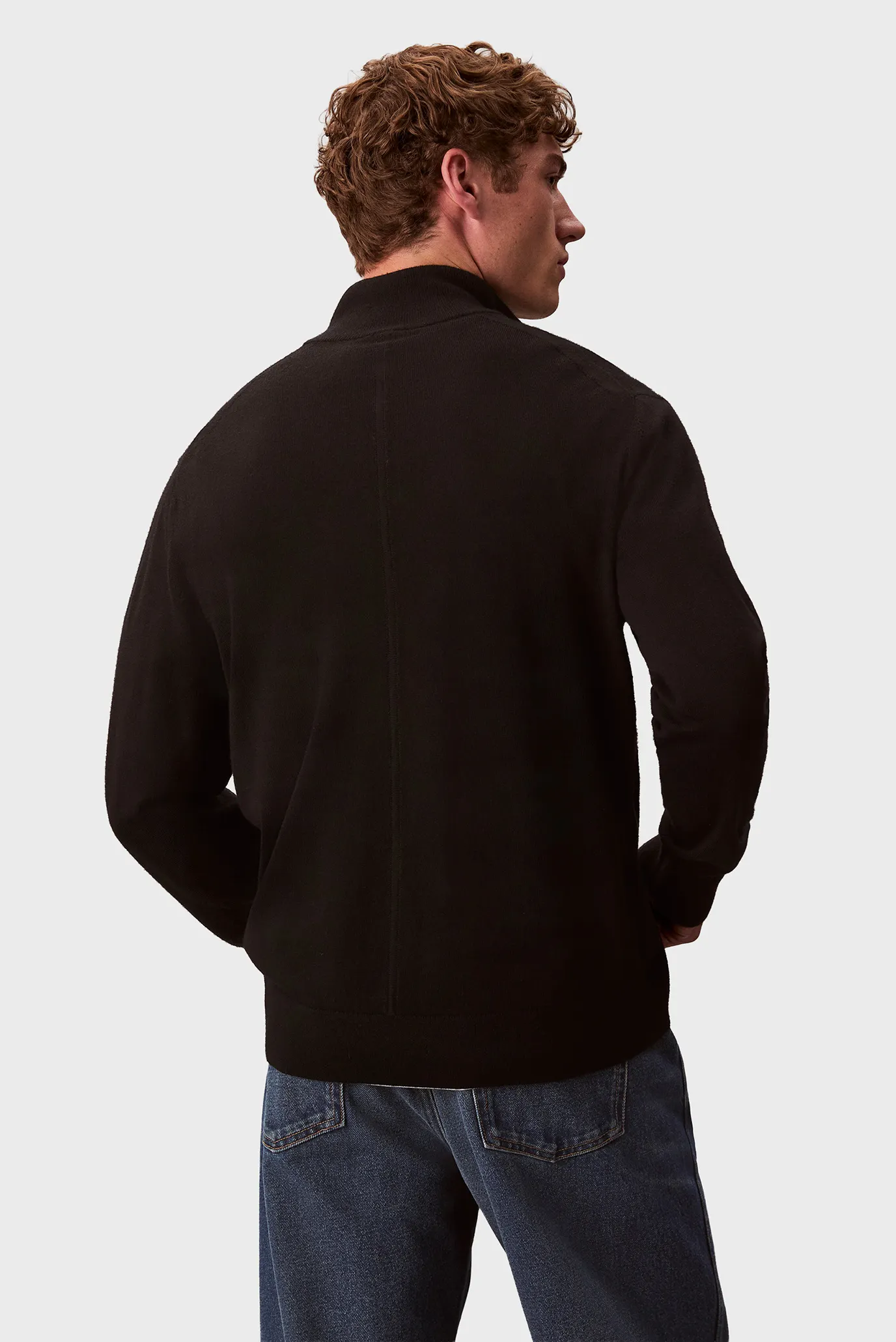 Мужская черная шерстяная кофта LS MERINO QZ 3