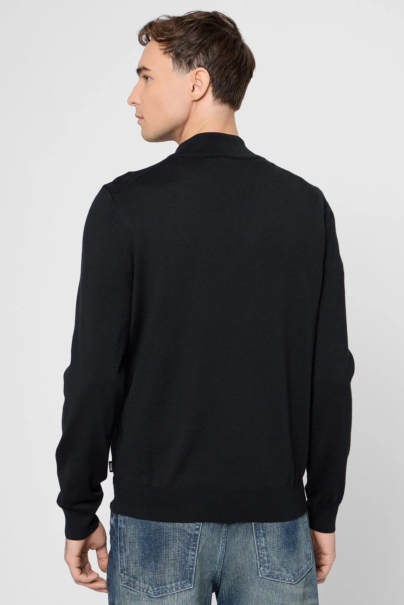 Мужская черная шерстяная кофта 3