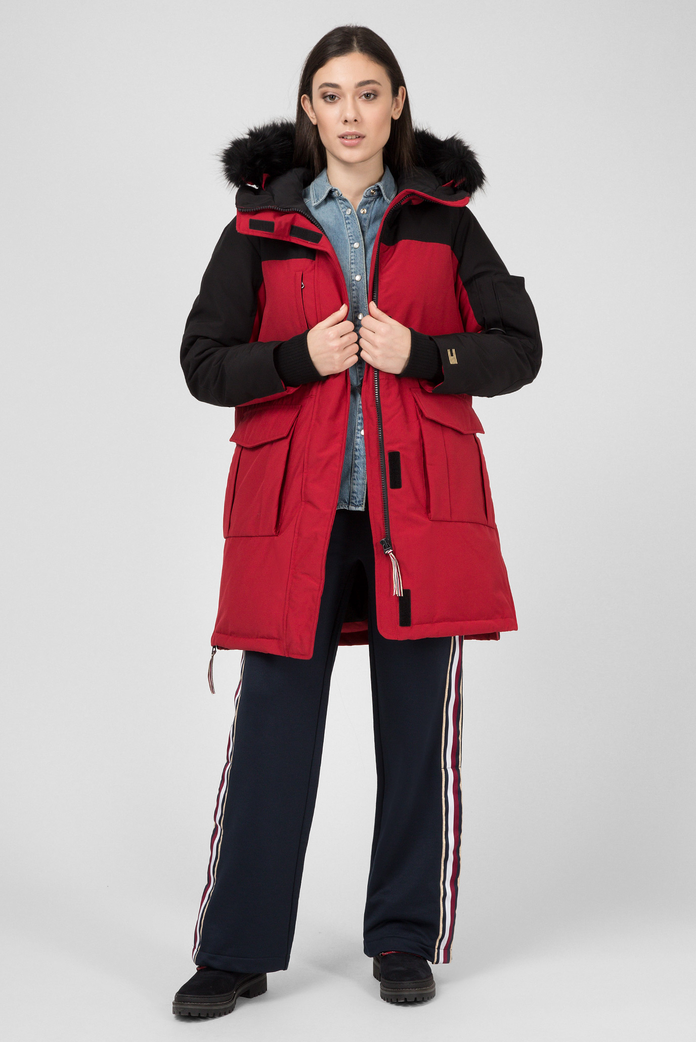 tommy hilfiger icon color block parka