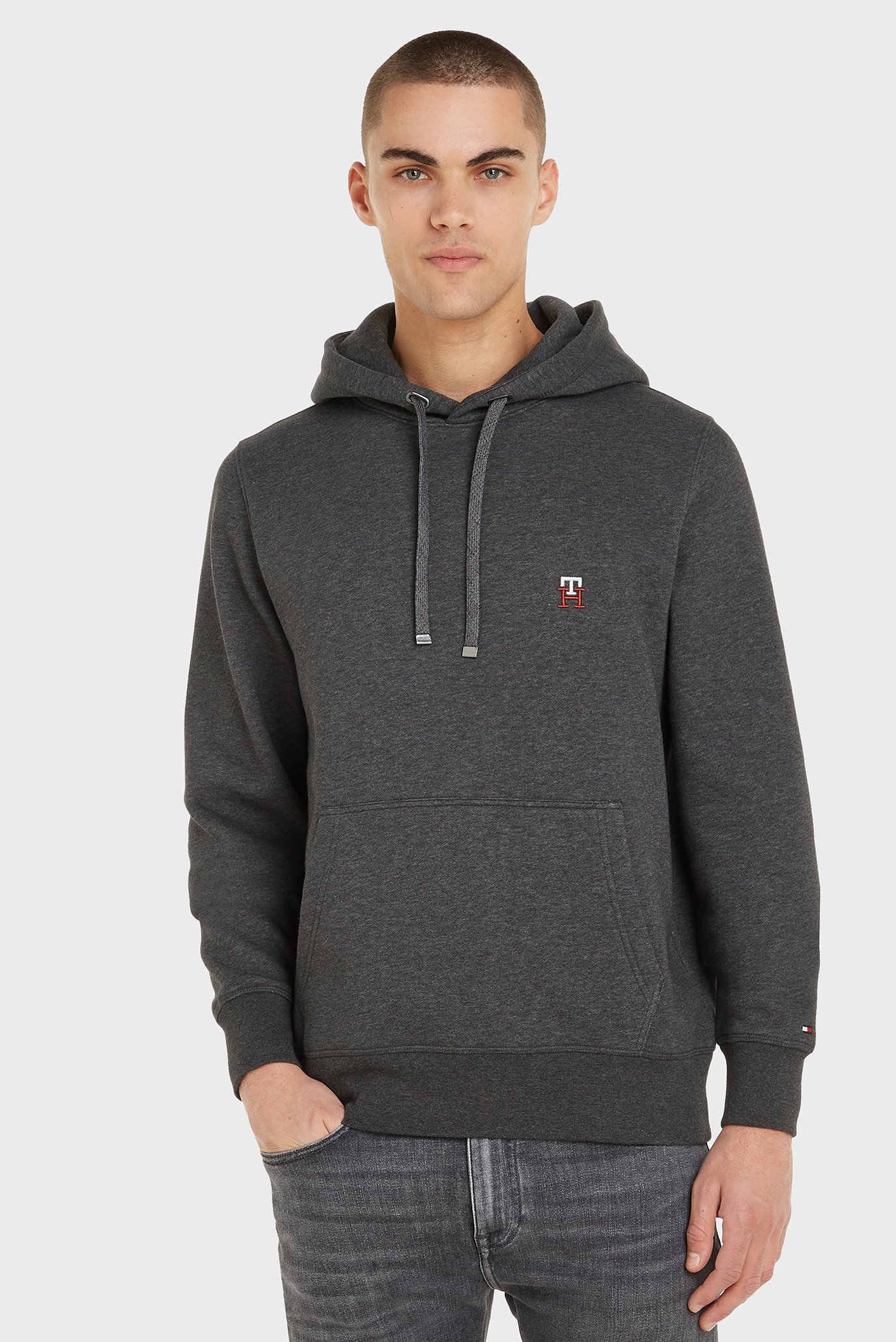Мужское серое худи SMALL IMD Серый M Tommy Hilfiger MW0MW29283 Мужское серое худи SMALL IMD Серый M Tommy Hilfiger MW0MW29283